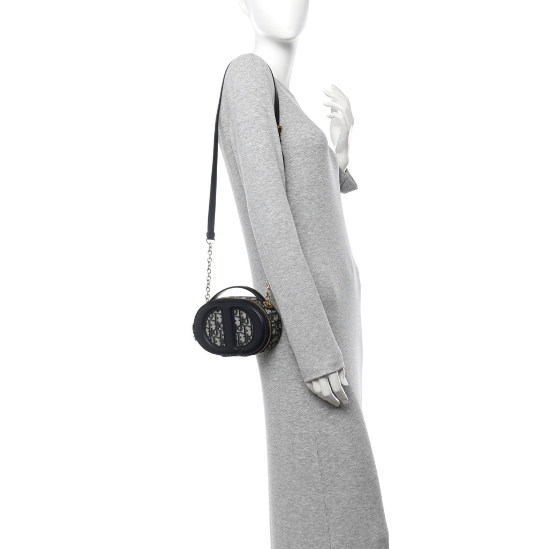 Oblique CD Signature Oval Crossbody Camera Bag Blue Multicolor