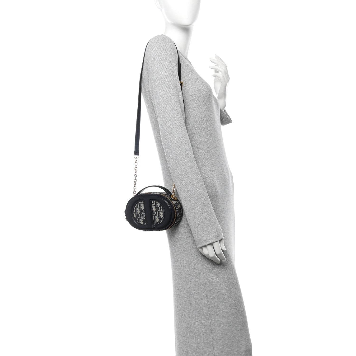 Oblique CD Signature Oval Crossbody Camera Bag Blue Multicolor