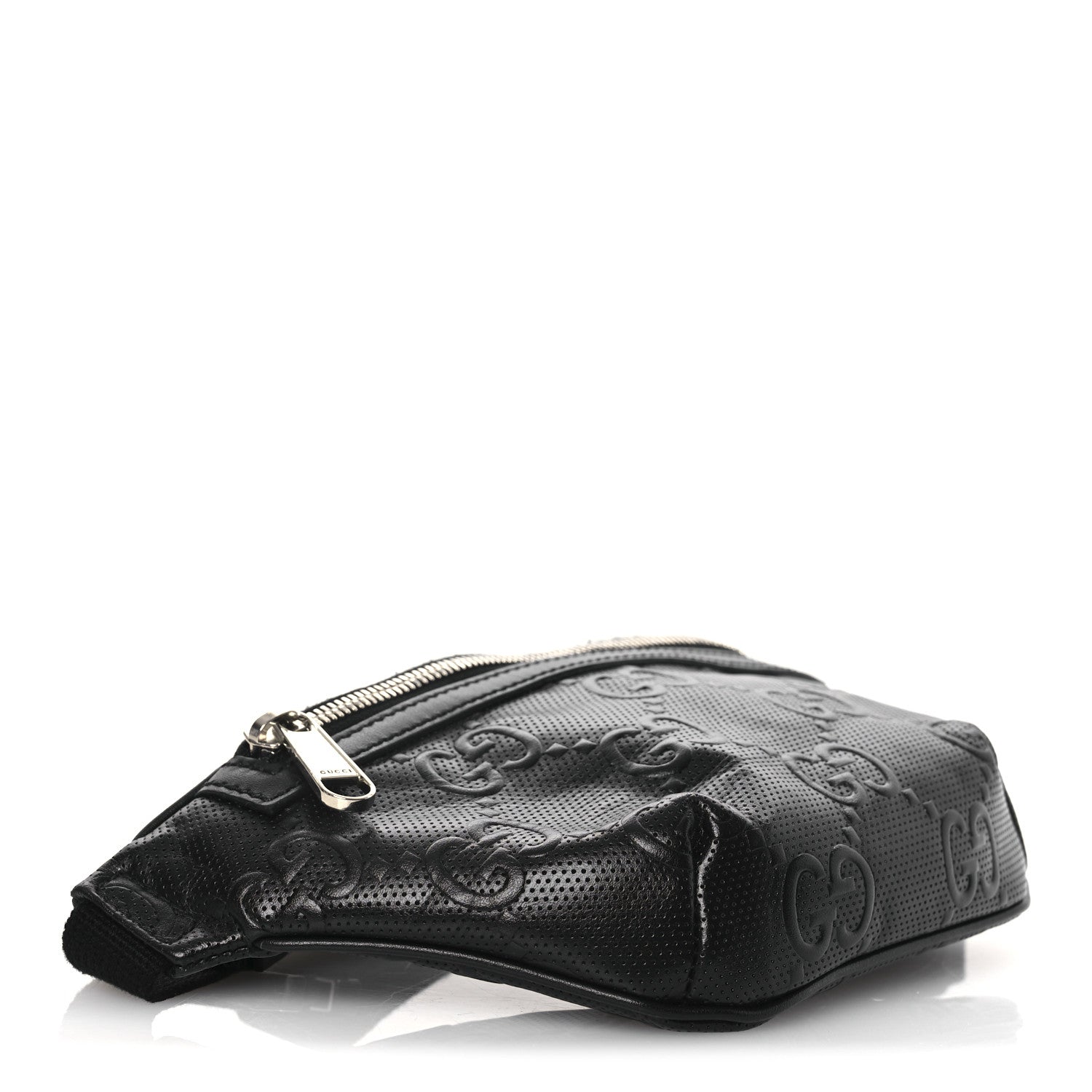 Calfskin GG Tennis Embossed Belt Bag Black