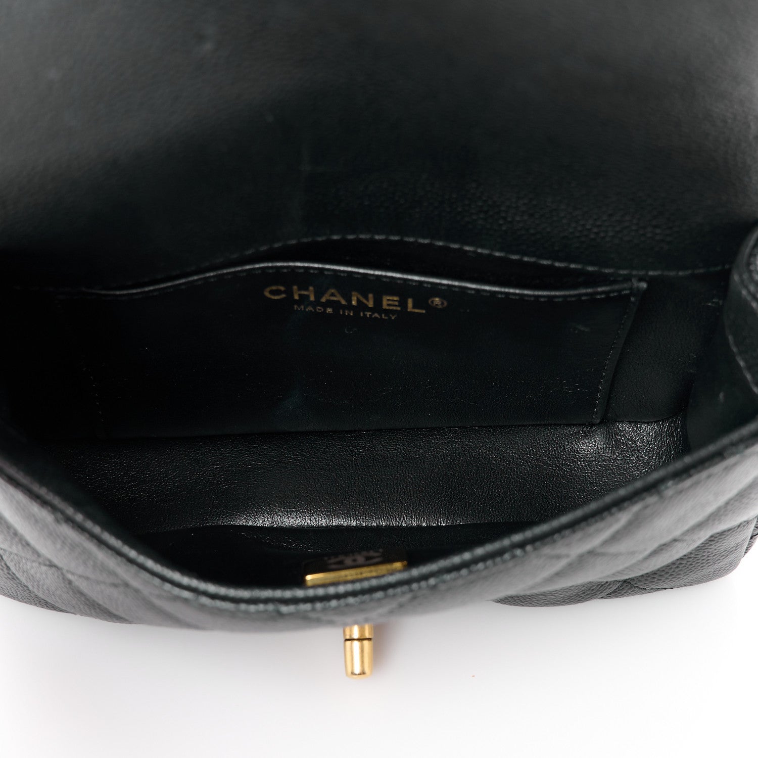 Caviar Quilted Mini Sweetheart Rectangular Flap Black