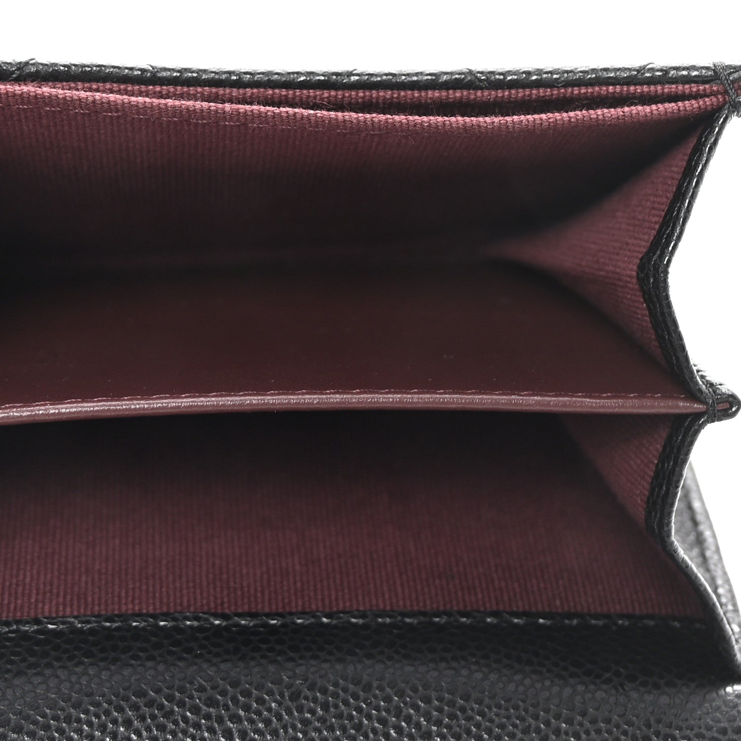 Caviar Quilted Flap Card Holder On Chain Black