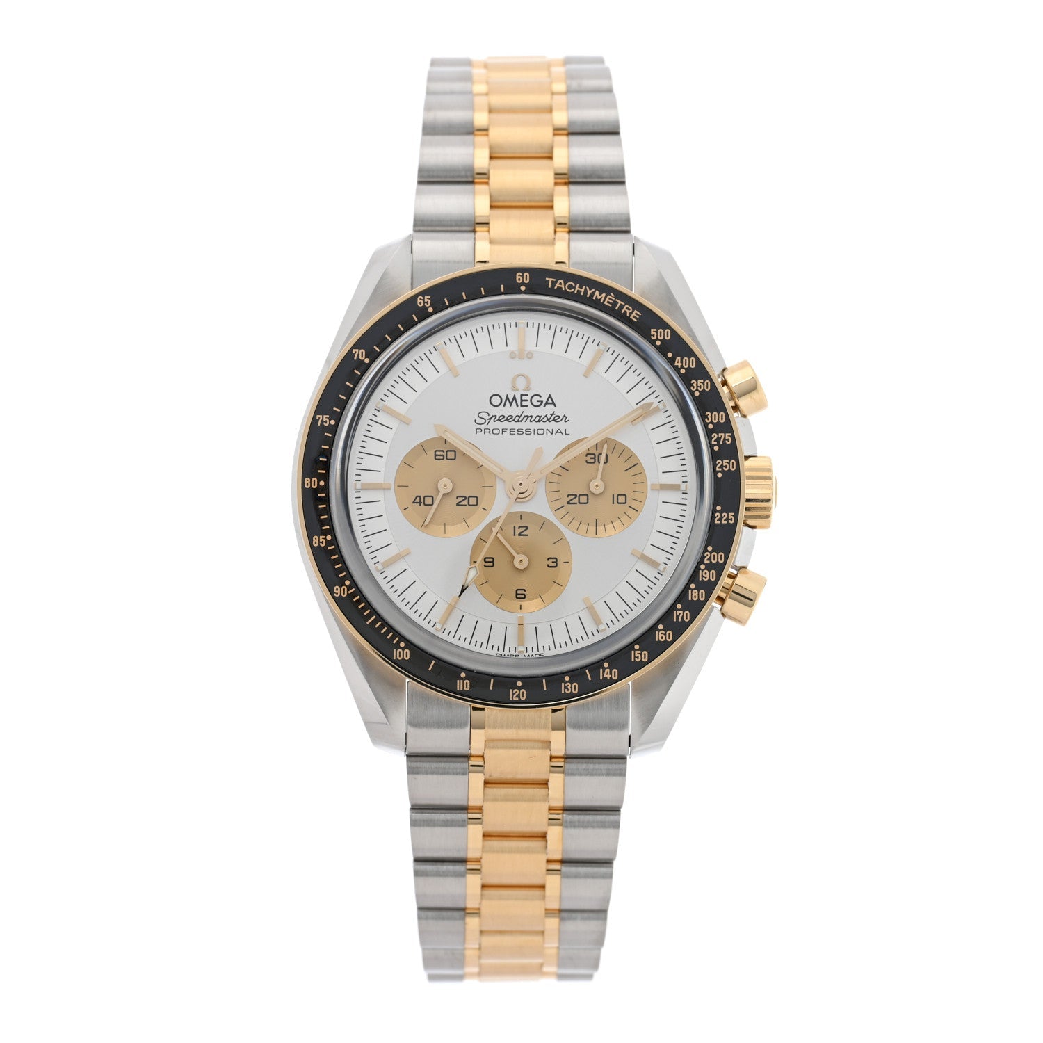 Stainless Steel 18K Moonshine Gold 42mm Speedmaster Moonwatch Professional Chronograph Manual Winding Watch Silver 42.310.20.42.50.02.001