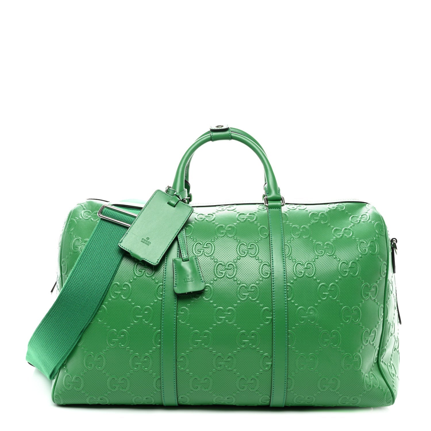 Calfskin GG Tennis Embossed Duffle Bag New Shamarock