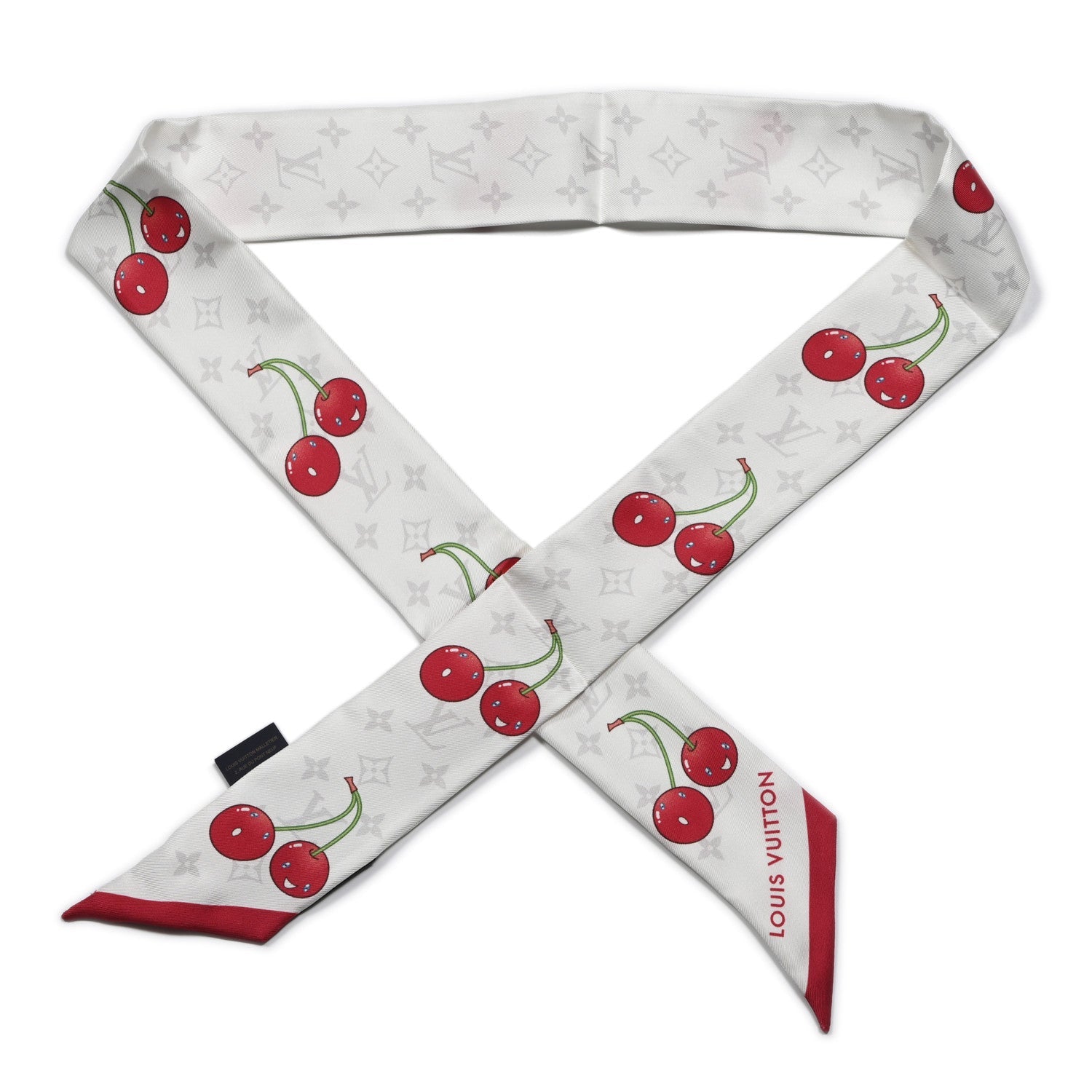 LV X TM Silk Monogram Cerises Bandeau White