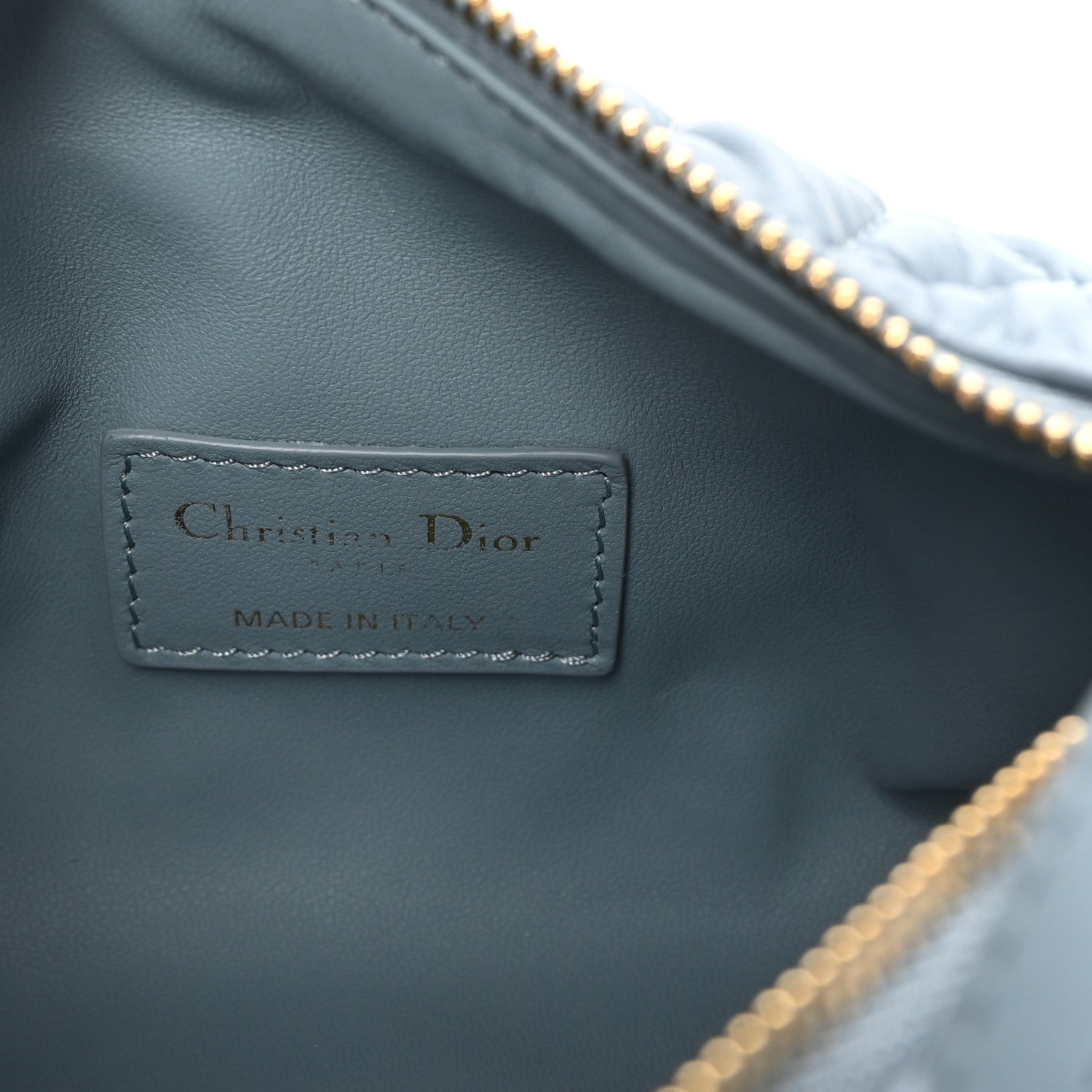 Calfskin Macrocannage Small Diortravel Nomad Pouch Bracing Blue