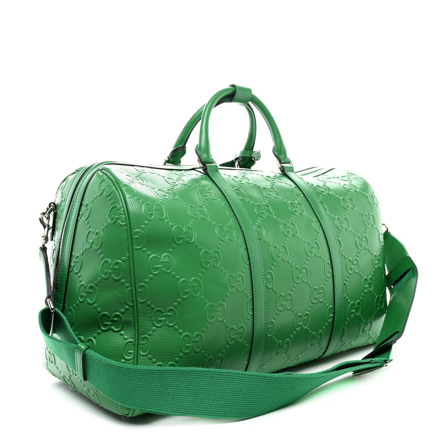 Calfskin GG Tennis Embossed Duffle Bag New Shamarock
