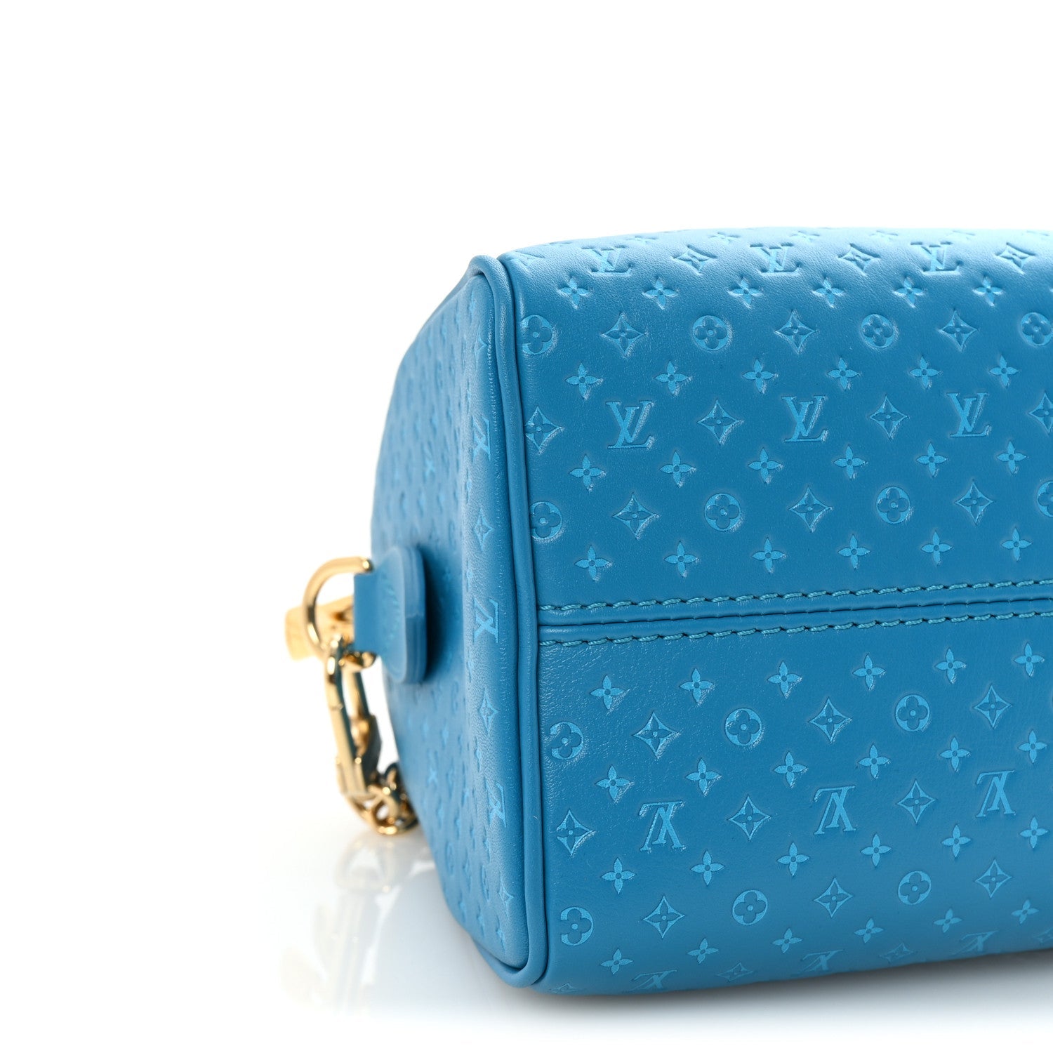 Calfskin Nanogram Embossed Speedy Bandouliere 20 Blue