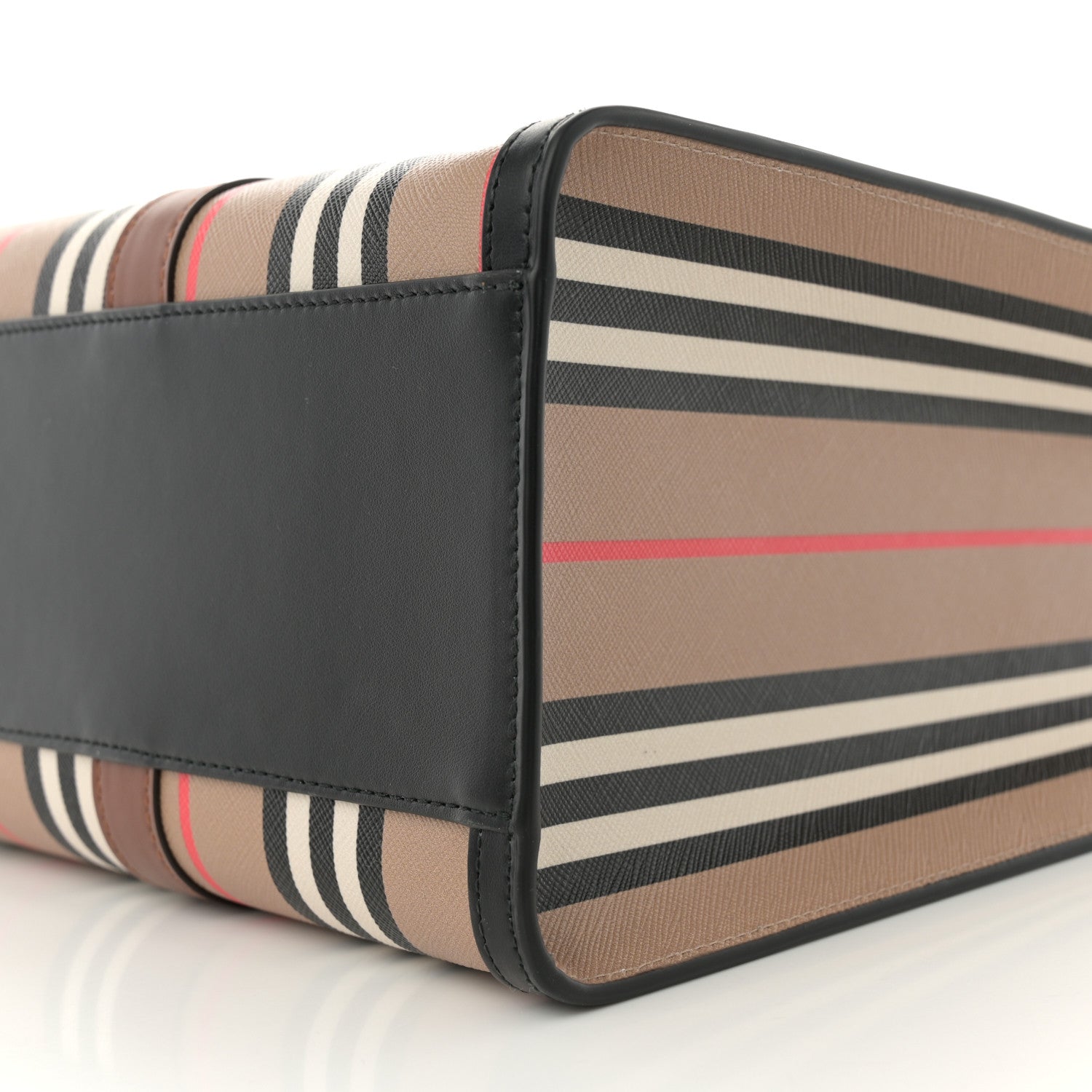 E-Canvas Stripe Book Tote Archive Beige