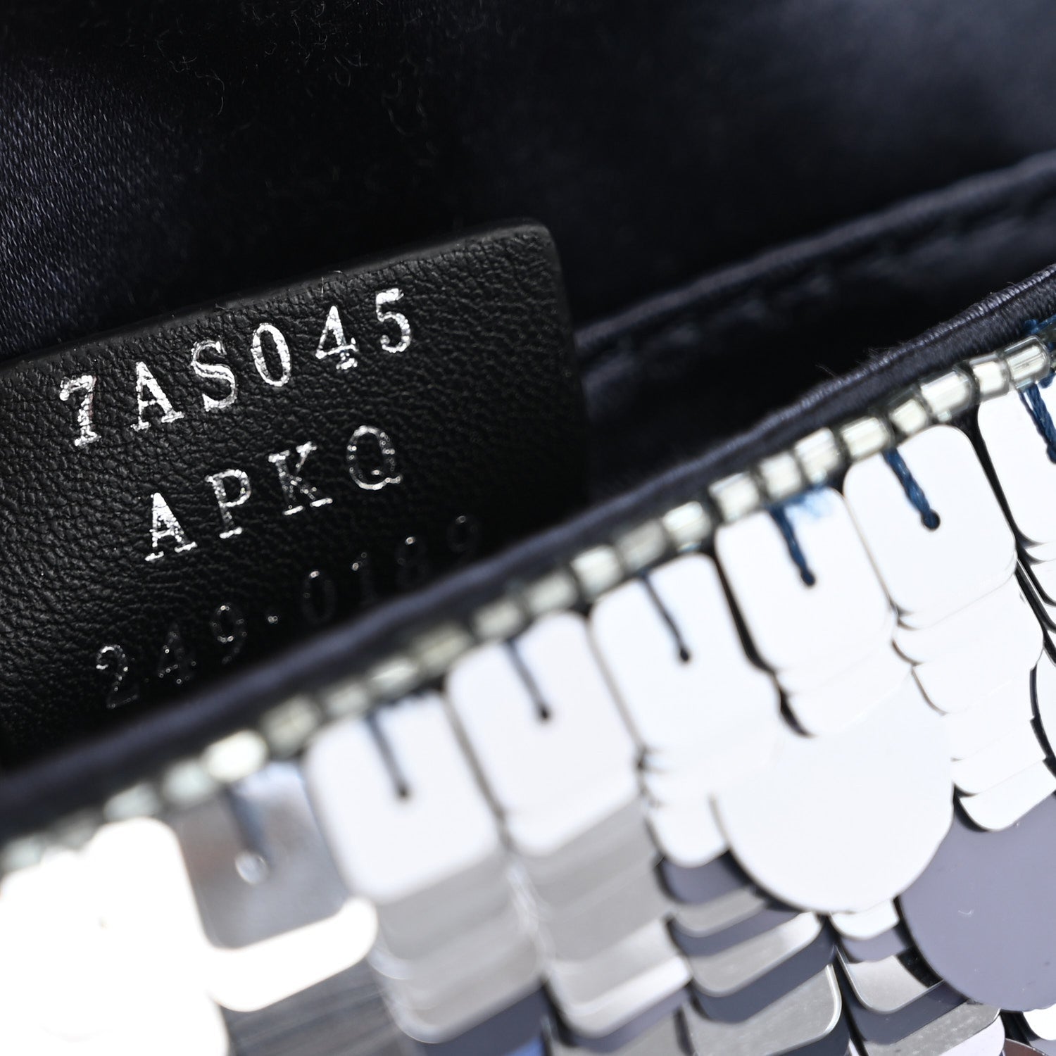 Sequin Paillettes Shiny Nappa Sex and the City Nano Maxi Buckle Baguette Charm Midnight