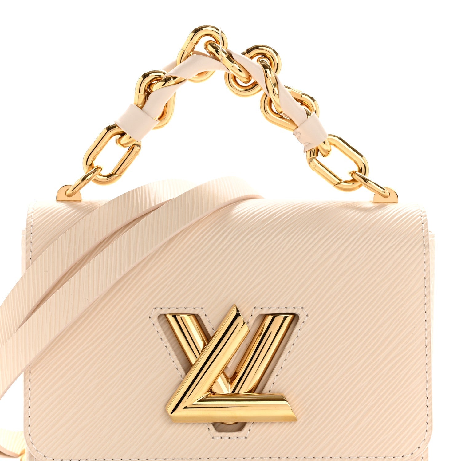 Epi Twist Braided Chain Shoulder Bag PM Quartz White