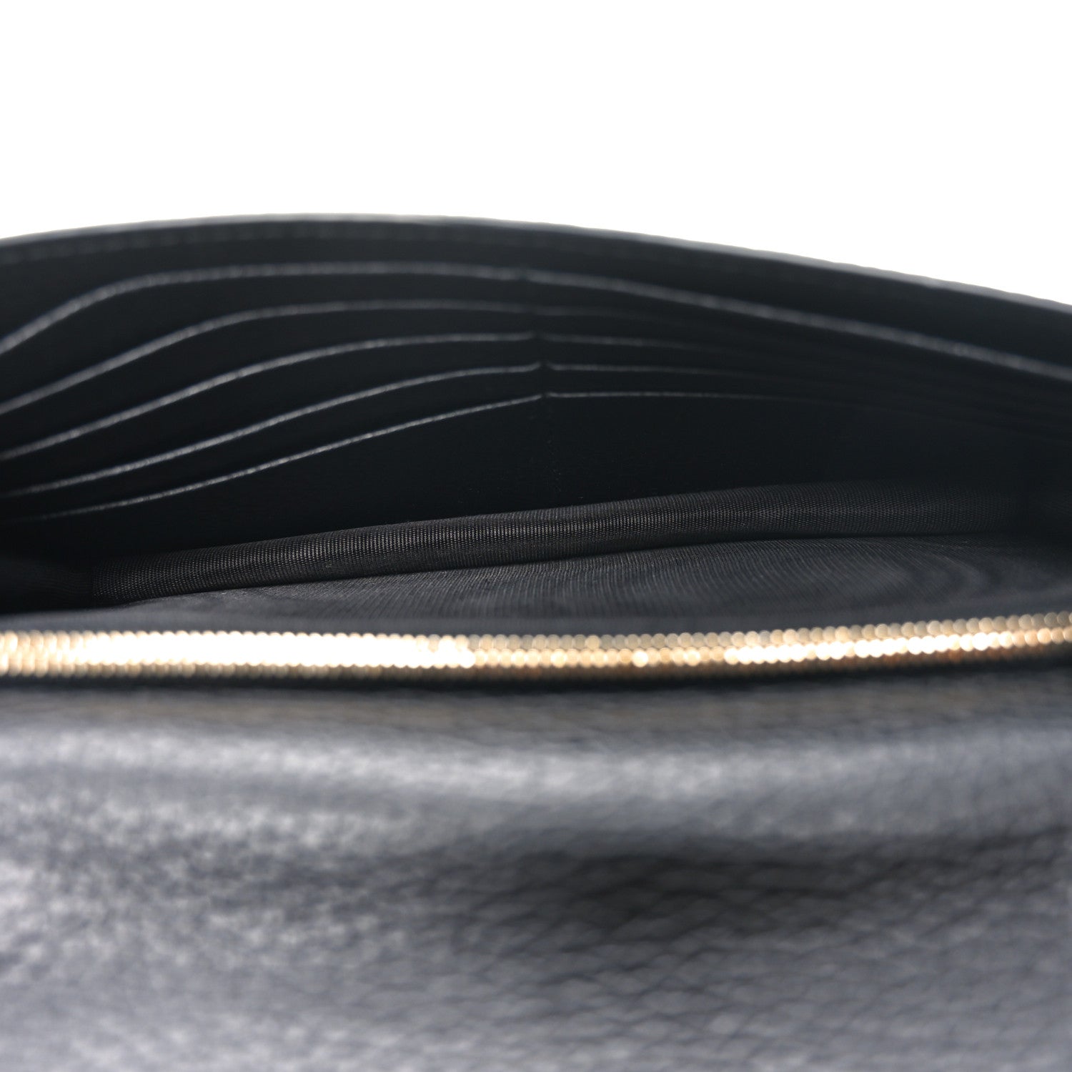 Dollar Calfskin Medium Betty Chain Wallet Black