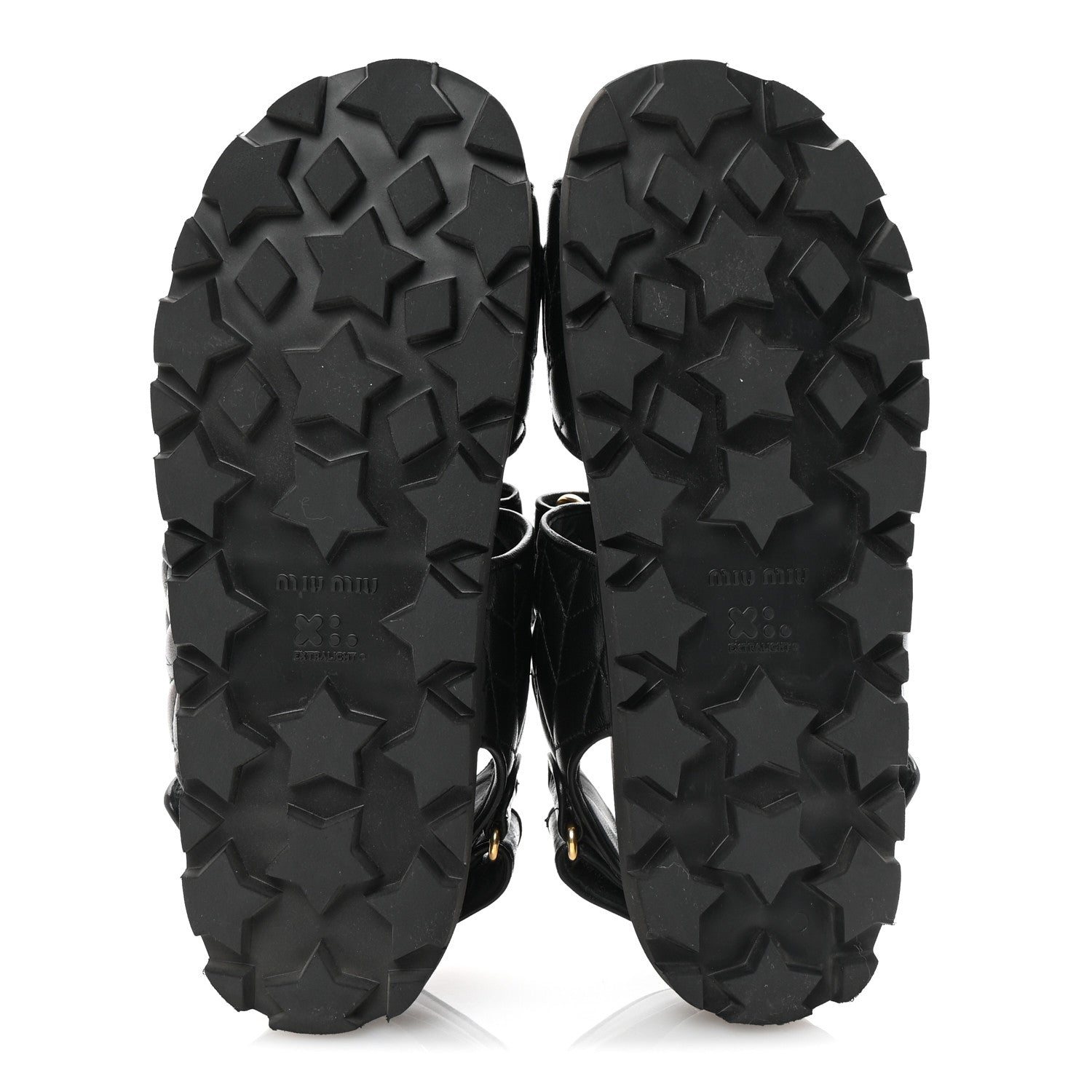 Nappa Matelasse Sporty Sandals 39 Black