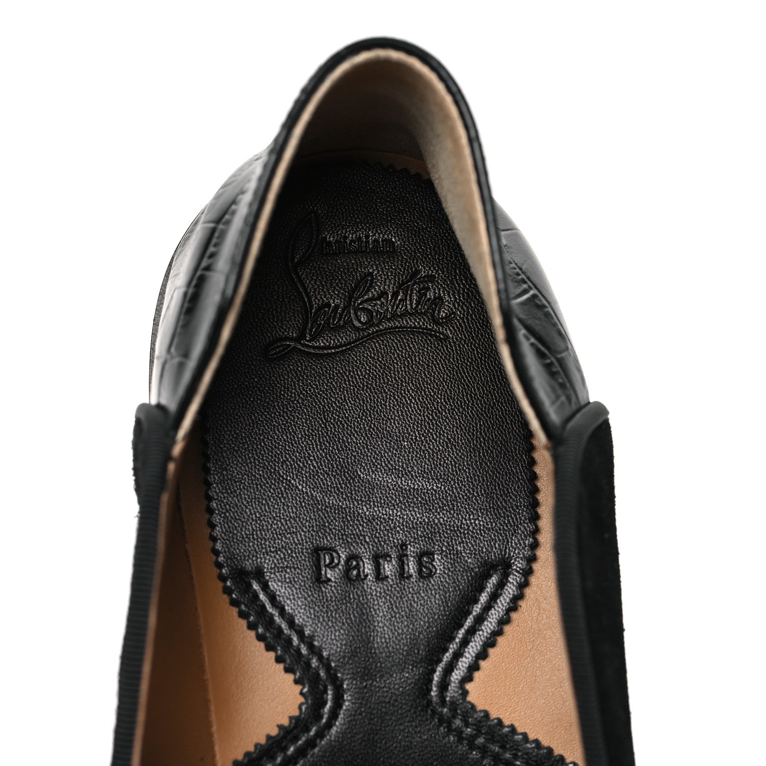 Crosta Alligator Embossed Mens Penny No Back Flat 42.5 Black