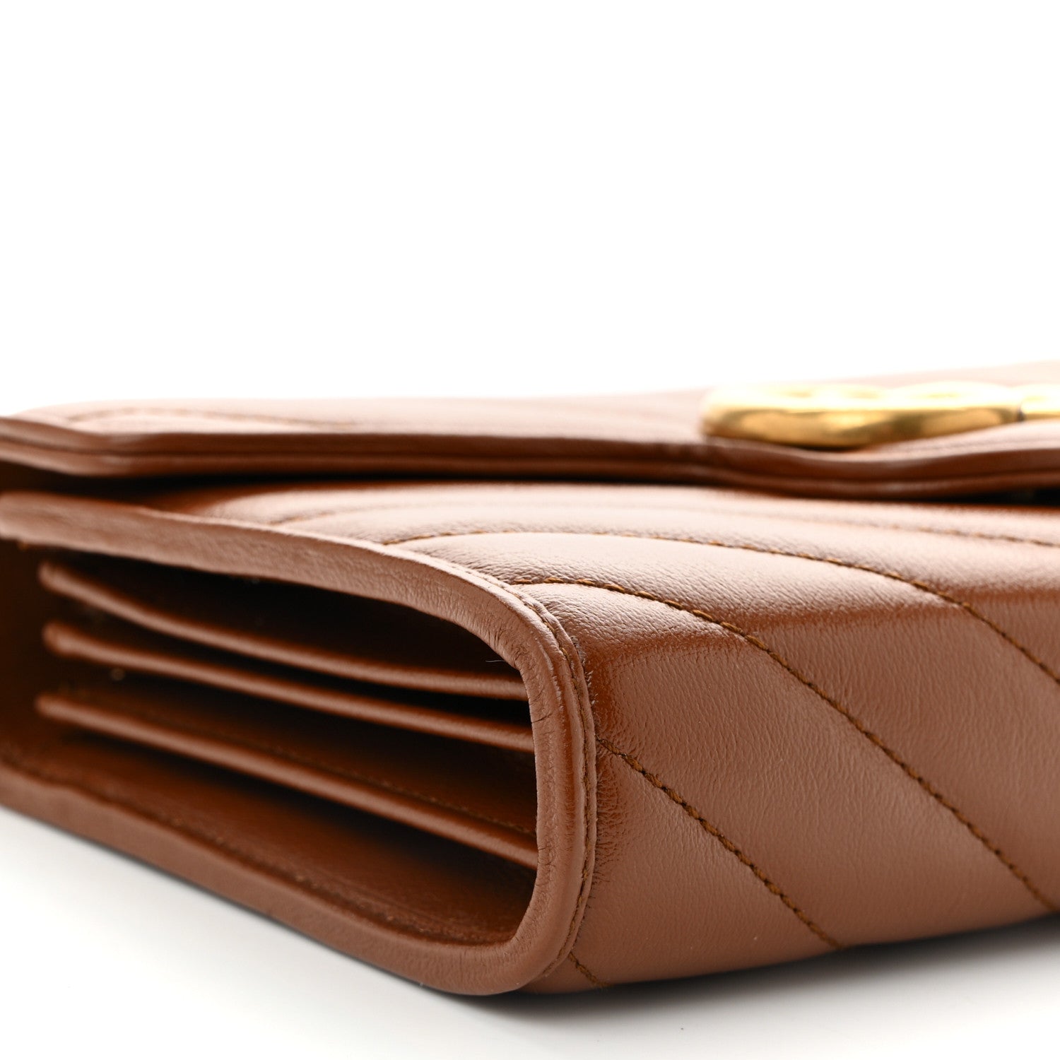 Azalea Calfskin Matelasse Diagonal GG Marmont Chain Wallet Cuir