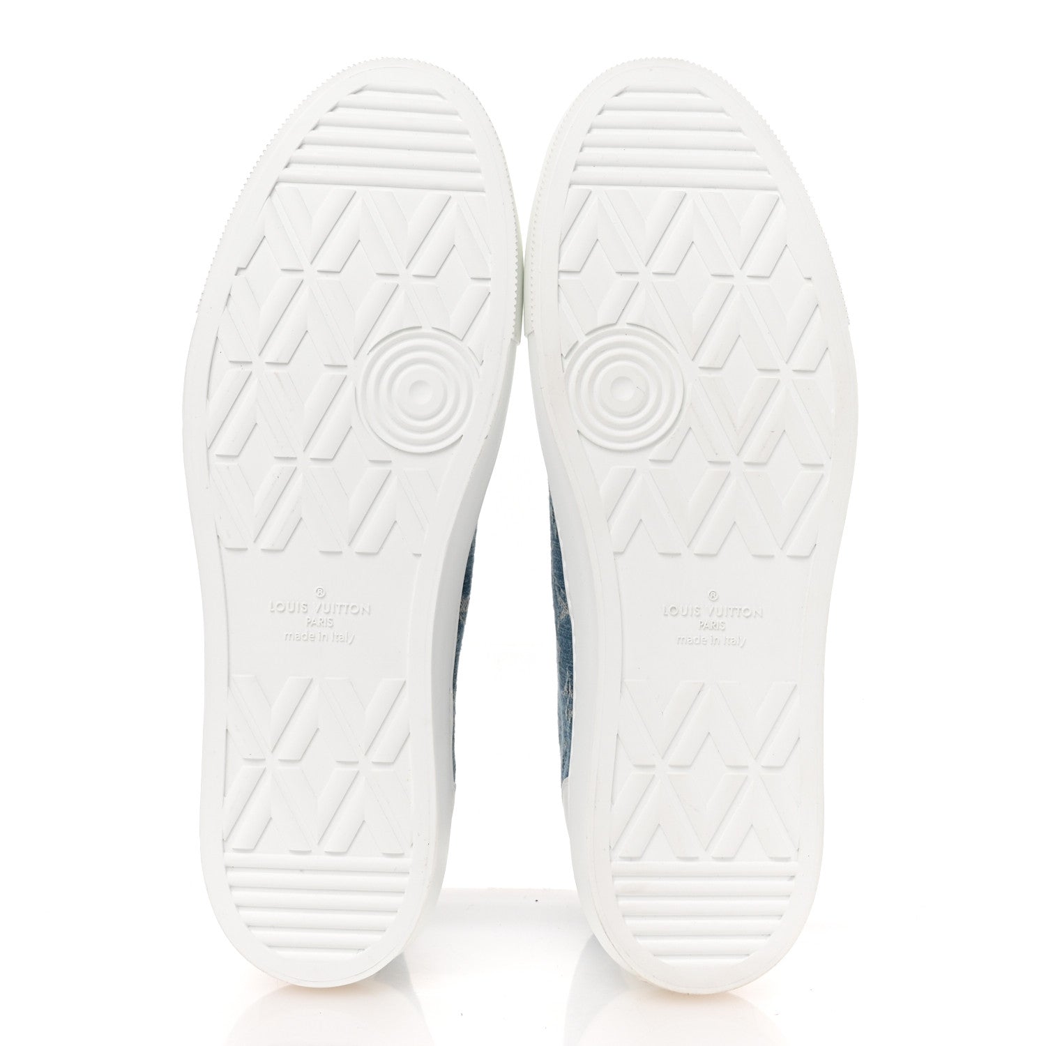 Calfskin Denim Monogram Mens Tattoo Sneaker Boots 11 White Blue