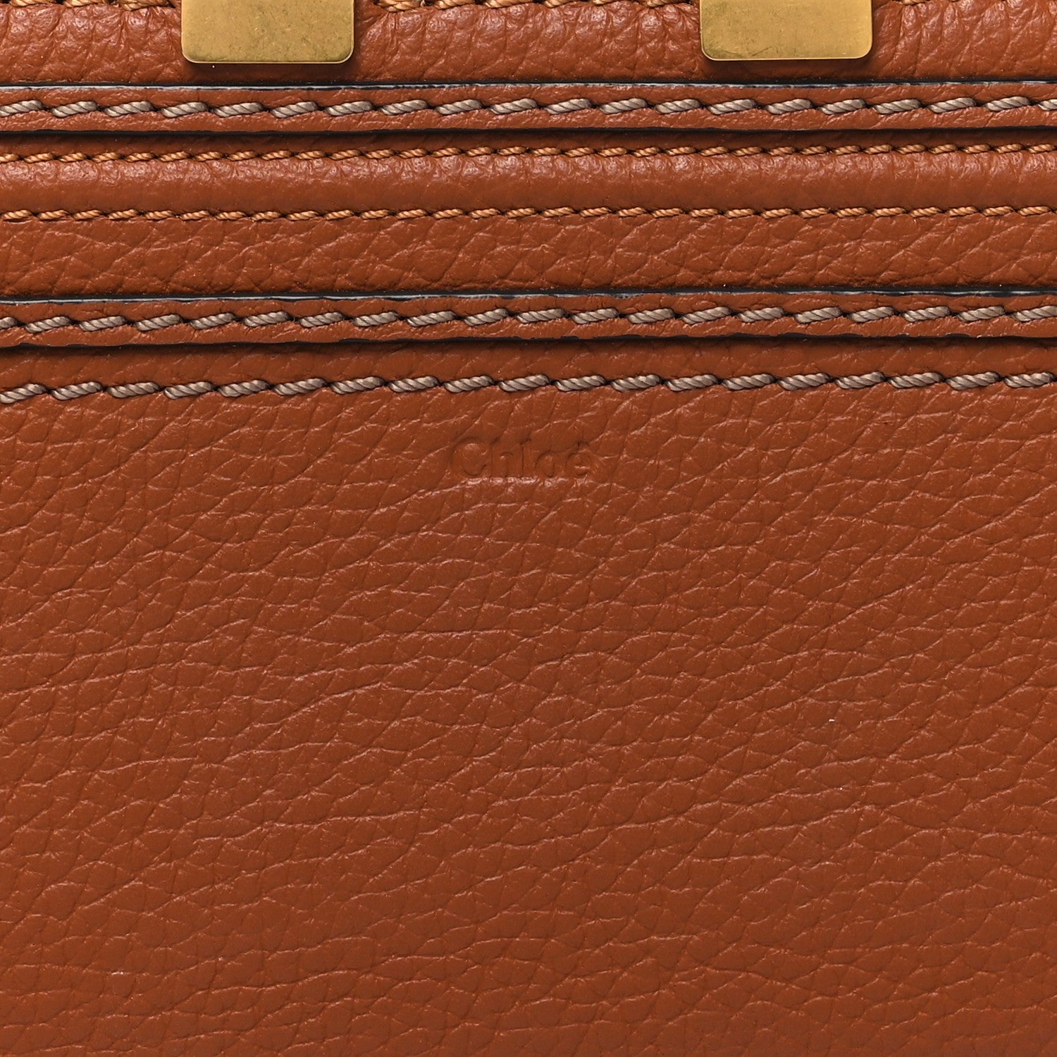 Grained Calfskin Marcie Long Zip Around Wallet Tan