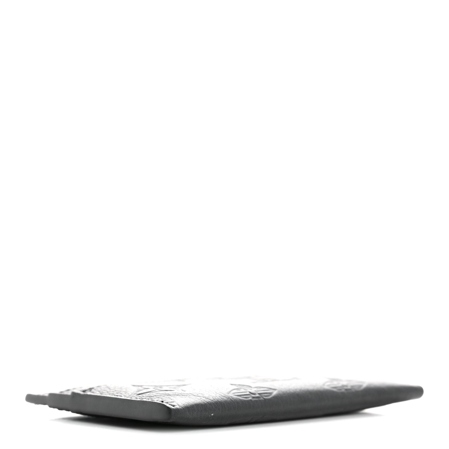 Calfskin Monogram Shadow Double Card Holder Black