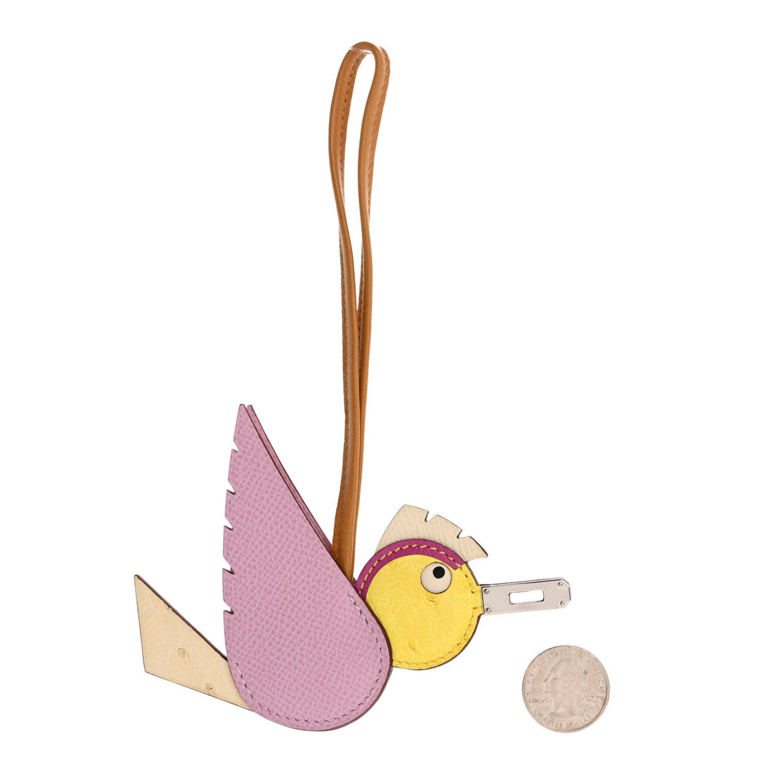Ostrich Epsom Swift Birdy Bag Charm Mauve Sylvestre Nata Jaune Citron Magnolia Sesame