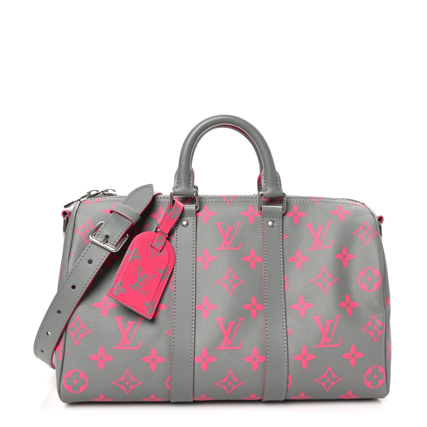Monogram Glow Up Keepall Bandouliere 35 Grey Pink