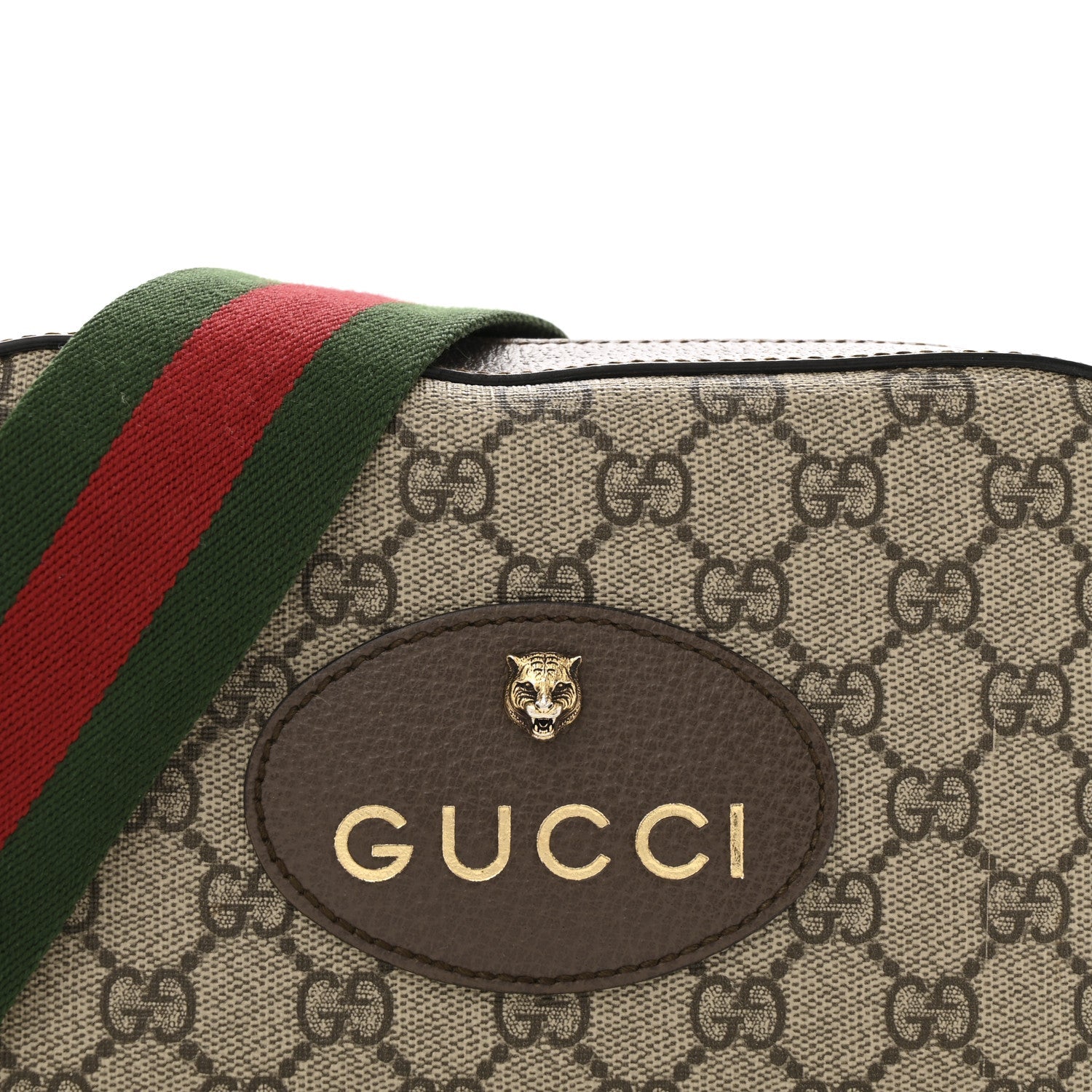 GG Supreme Monogram Web Neo Vintage Shoulder Bag Beige New Acero Crop