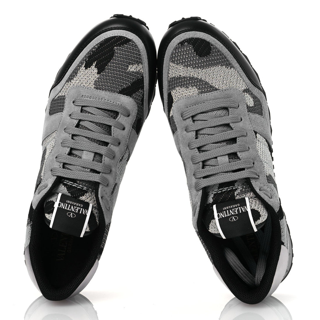 Mesh Suede Camouflage Mens Rockrunner Sneakers 43 Grey