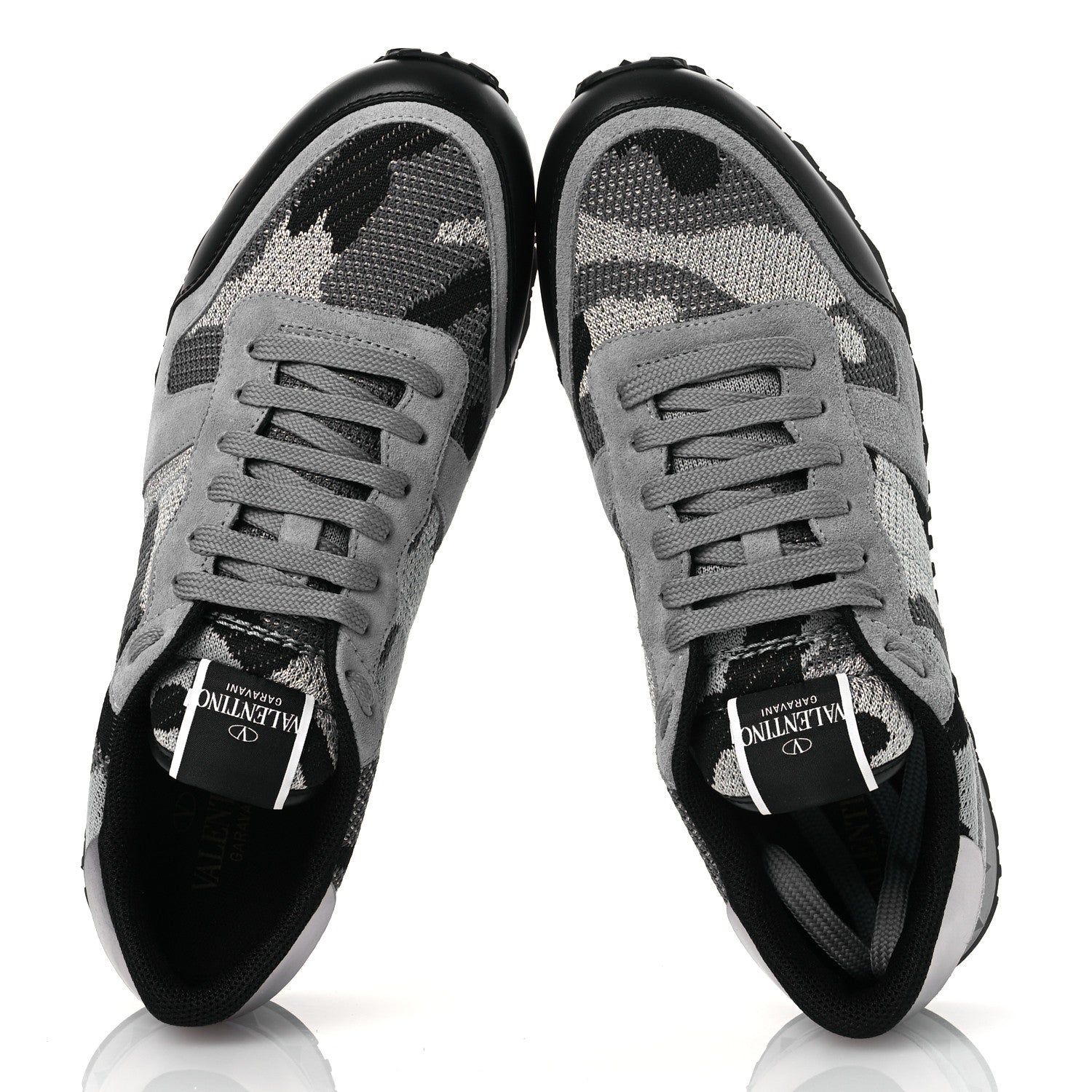 Mesh Suede Camouflage Mens Rockrunner Sneakers 43 Grey