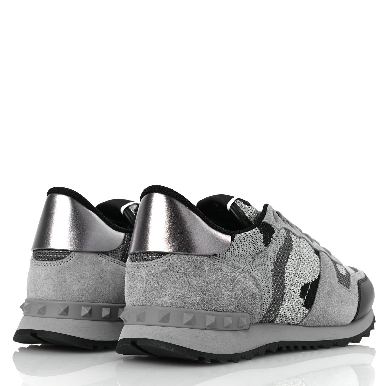 Mesh Suede Camouflage Mens Rockrunner Sneakers 43 Grey