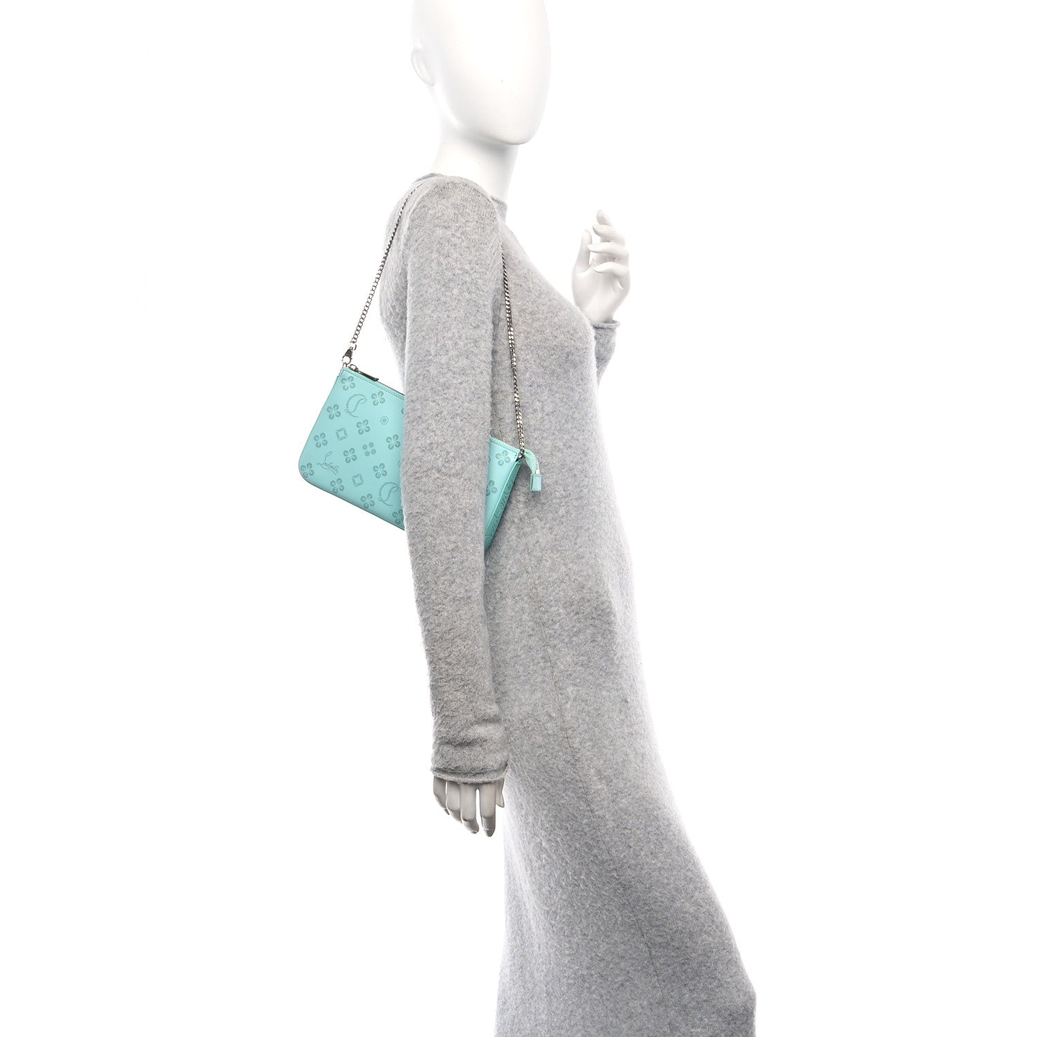 Calfskin Loubinthesky Perforated Shoulder Bag Bermuda