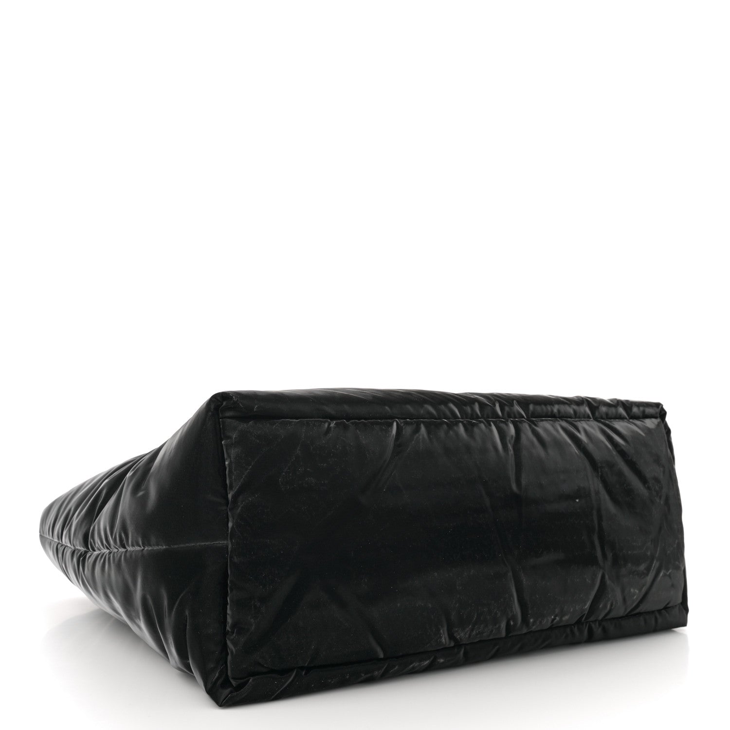 Silktech Canvas Wide Puffer Tote Black