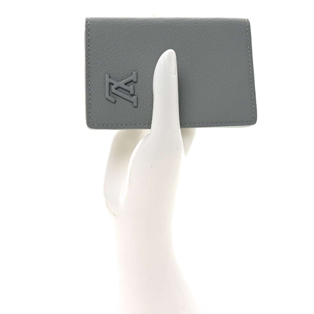 Grained Calfskin Aerogram Pocket Organizer Gray