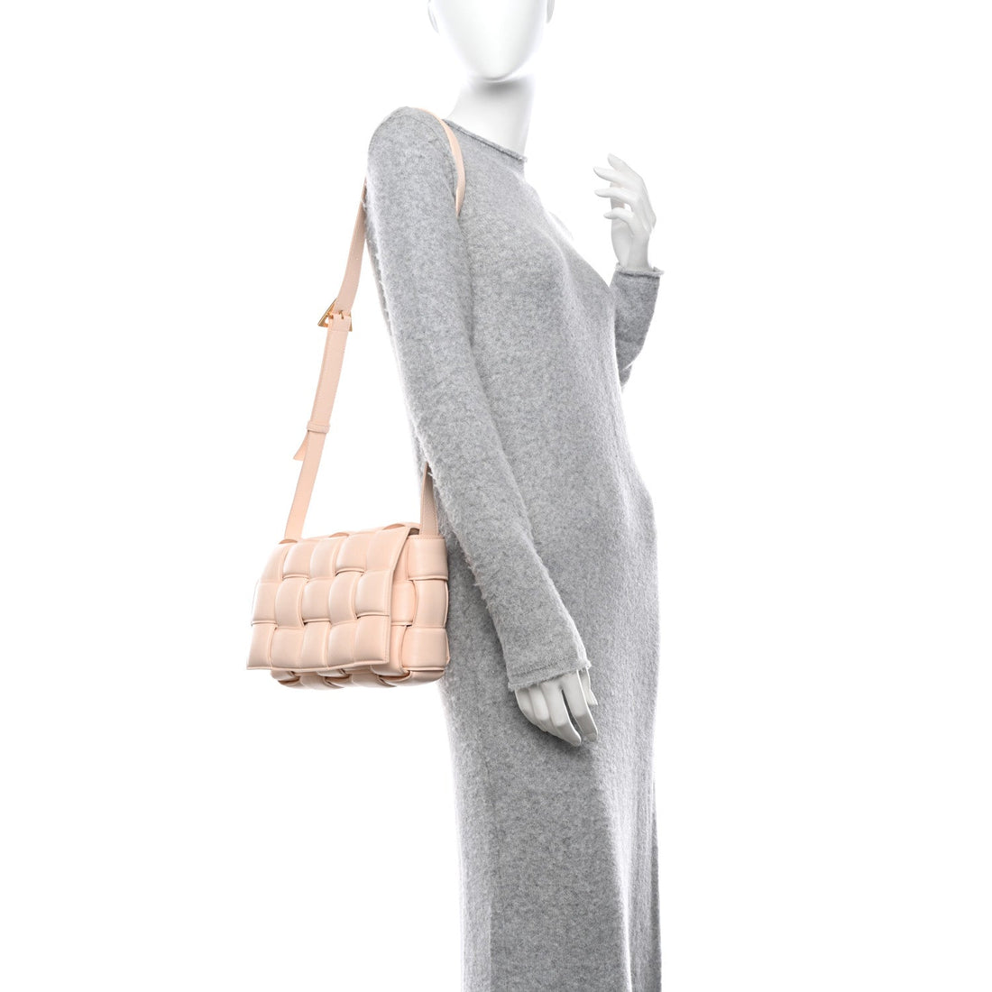 Nappa Maxi Intreccio Padded Cassette Crossbody Bag Melon Washed