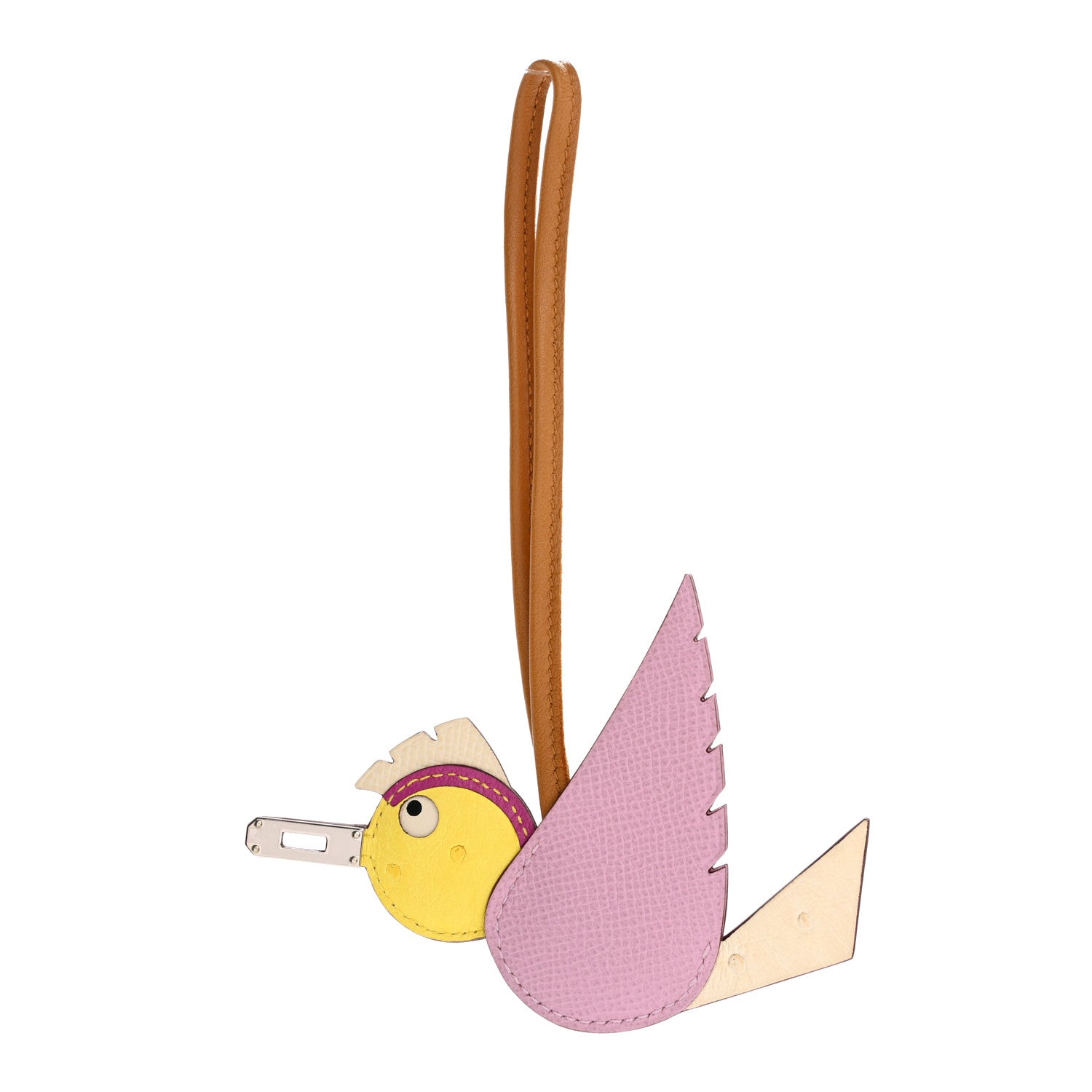 Ostrich Epsom Swift Birdy Bag Charm Mauve Sylvestre Nata Jaune Citron Magnolia Sesame