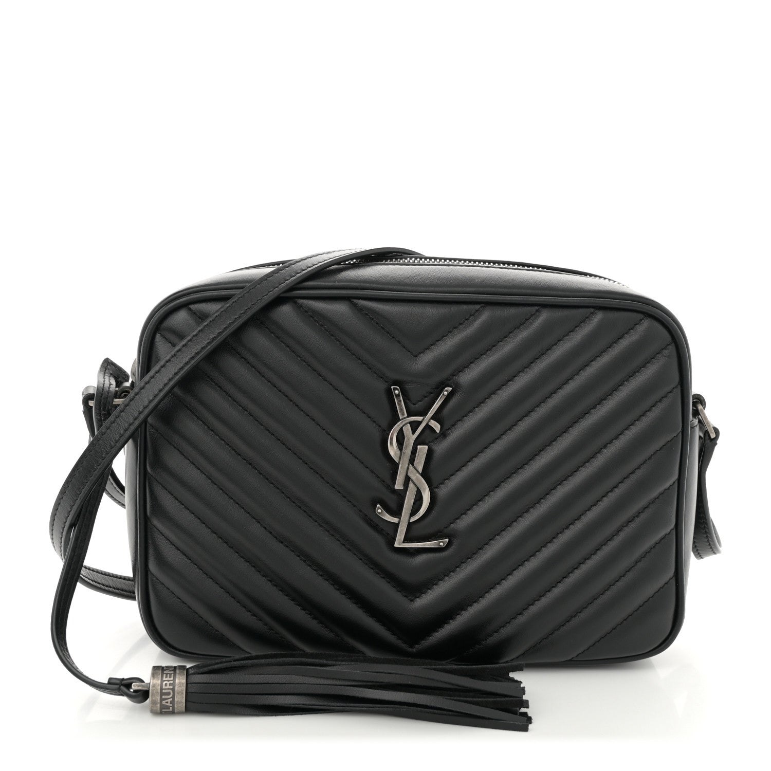 Calfskin Matelasse Monogram Lou Camera Bag Black