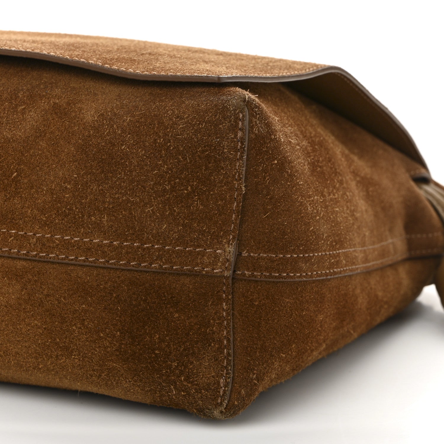 Suede Flamenco Satchel Tobacco