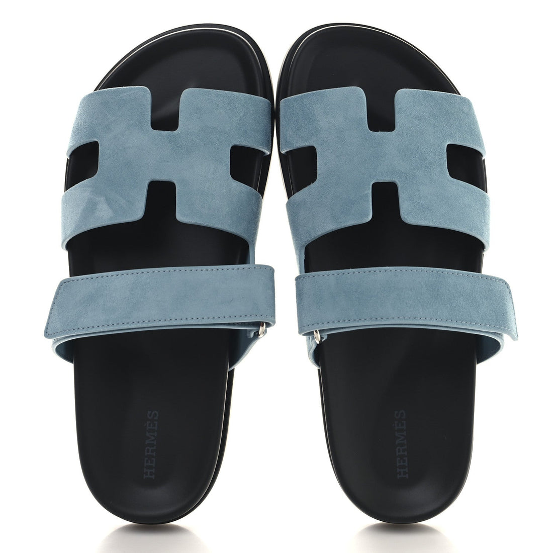 Suede Goatskin Womens Chypre Sandals 39 Bleu Mineral