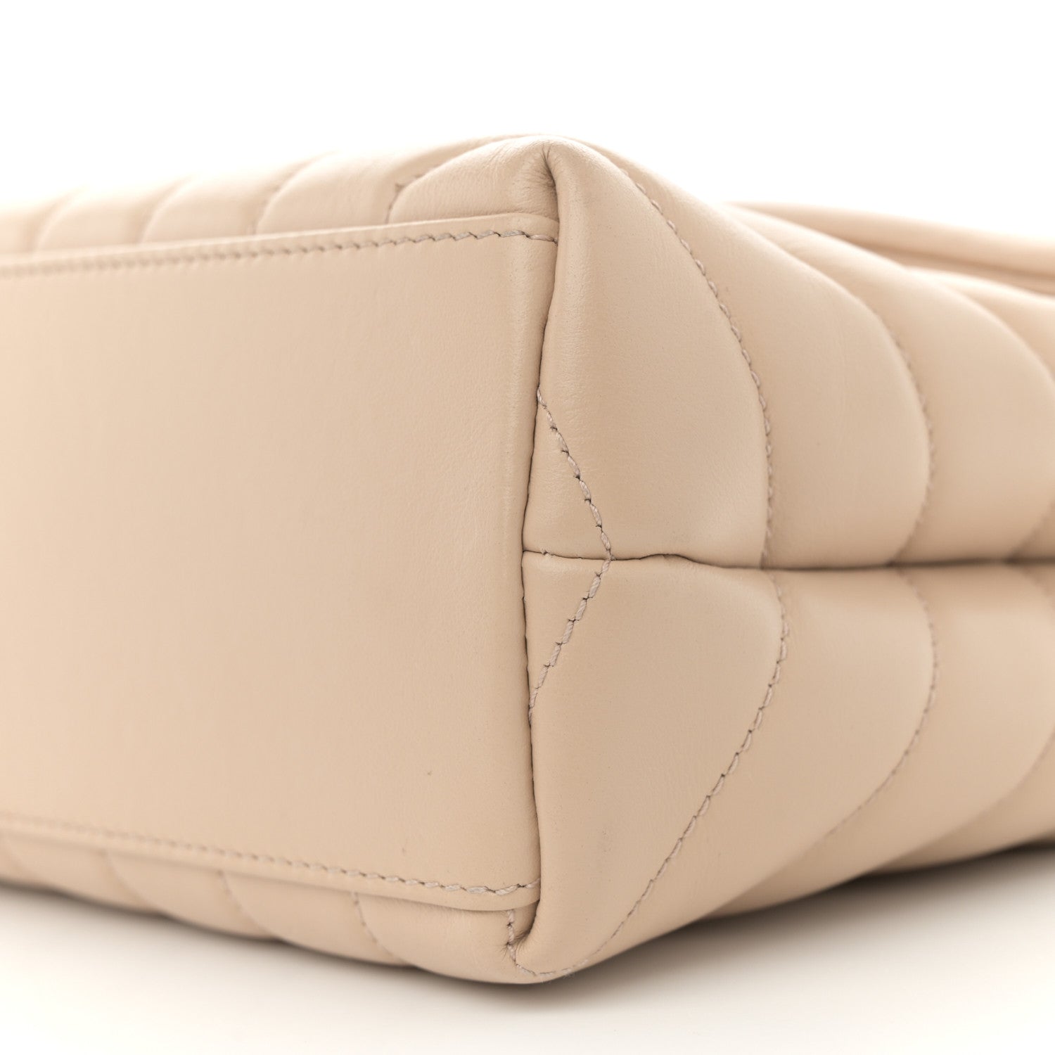 Calfskin Y Quilted Monogram Small Loulou Chain Satchel Dark Beige