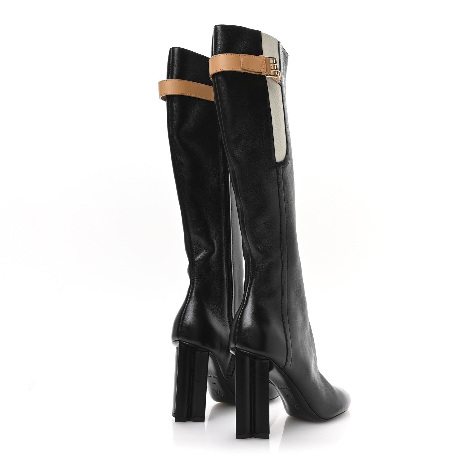 Calfskin Silhouette High Boots 40 Black