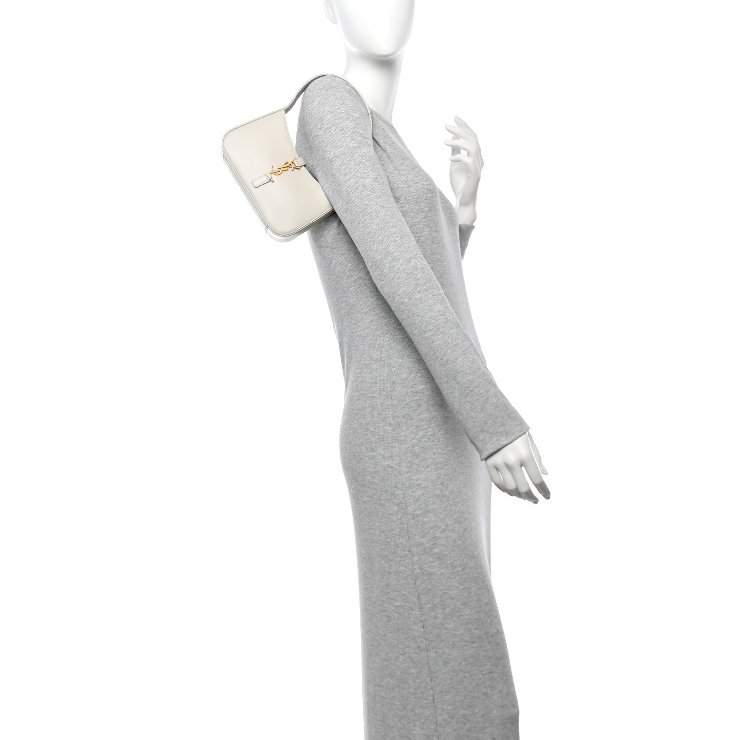 Smooth Calfskin Le 5 A 7 Mini Hobo Dusty Grey