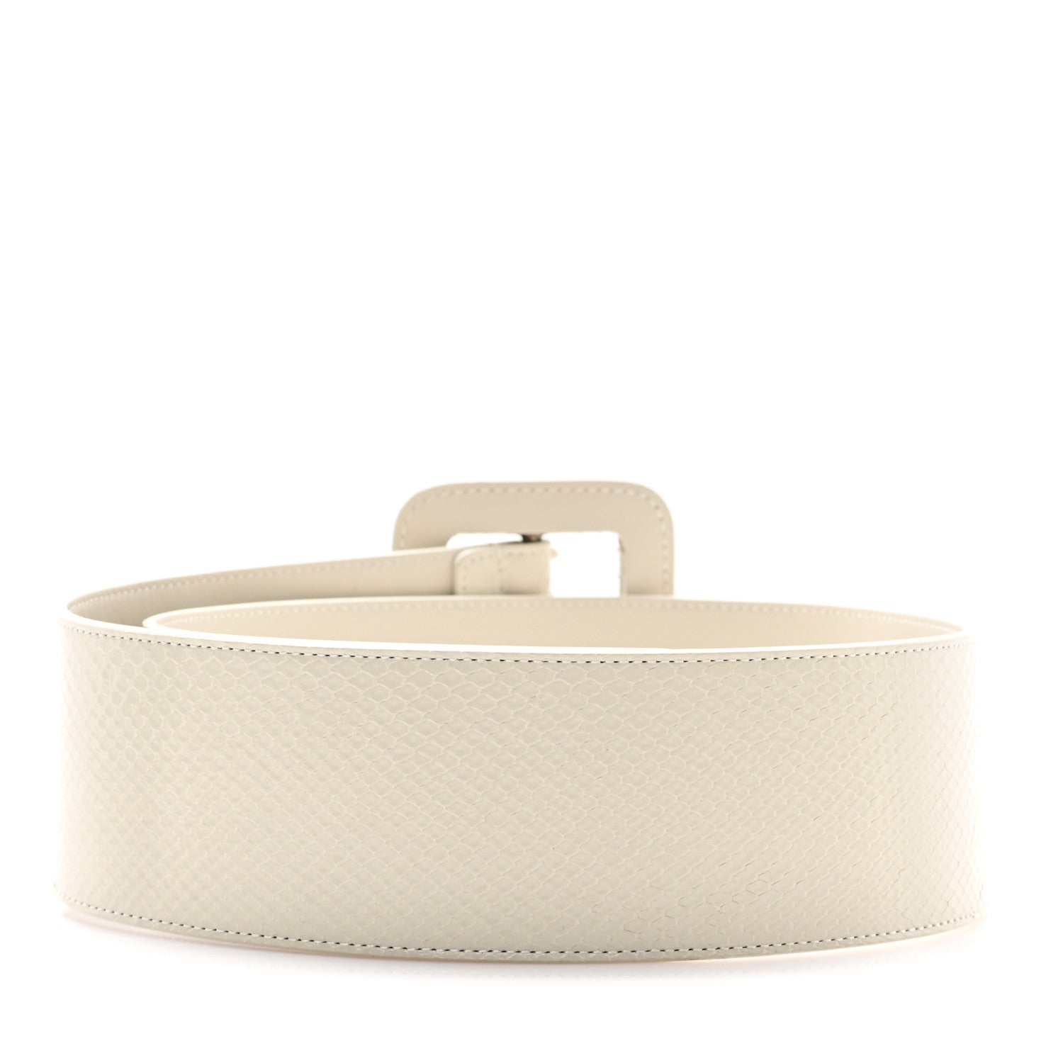 Snakeskin Corset Buckle Belt White