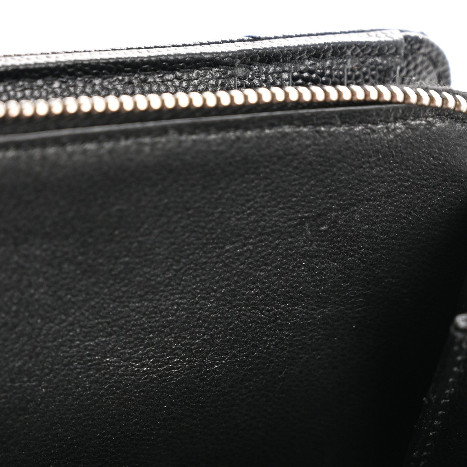 Grain De Poudre Matelasse Chevron Monogram Compact Zip Around Wallet Black