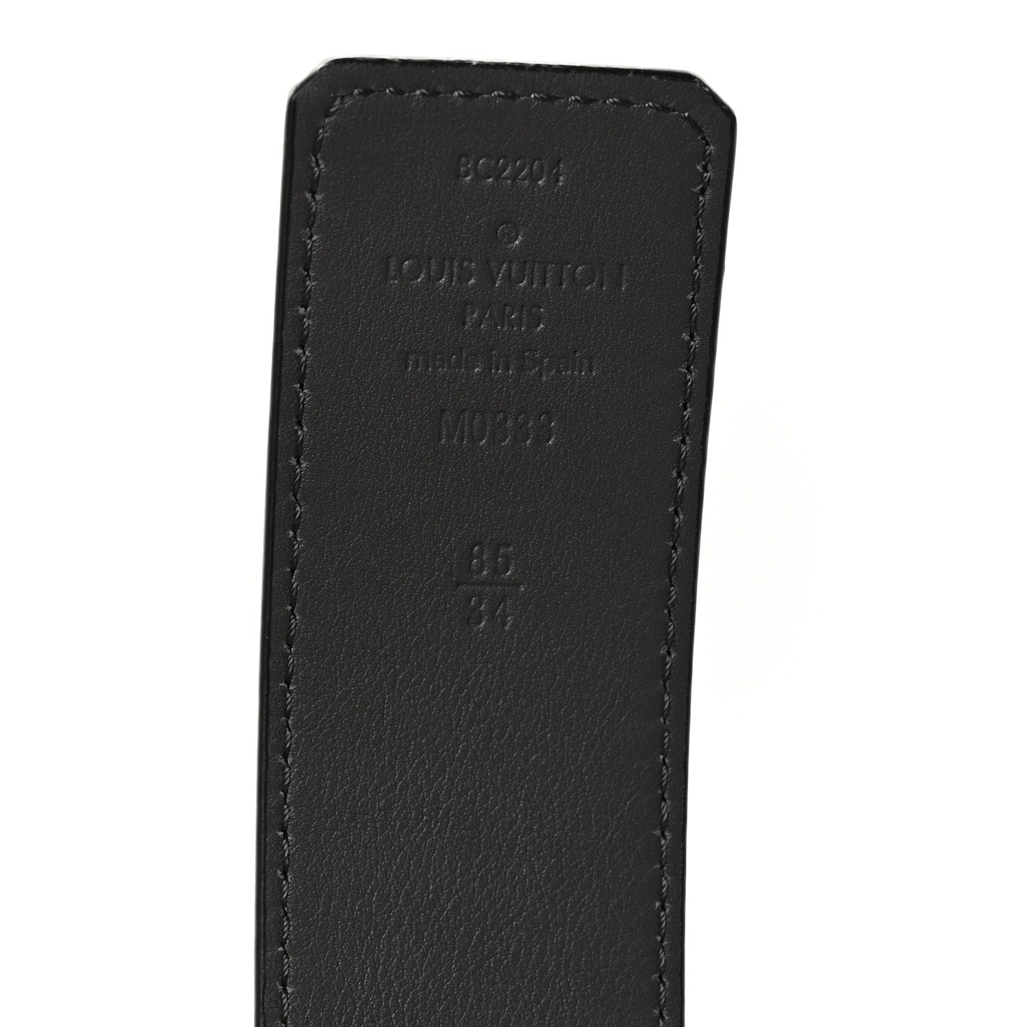 Calfskin 40mm Damier LV Initiales Reversible Belt 85 34 Gray Black