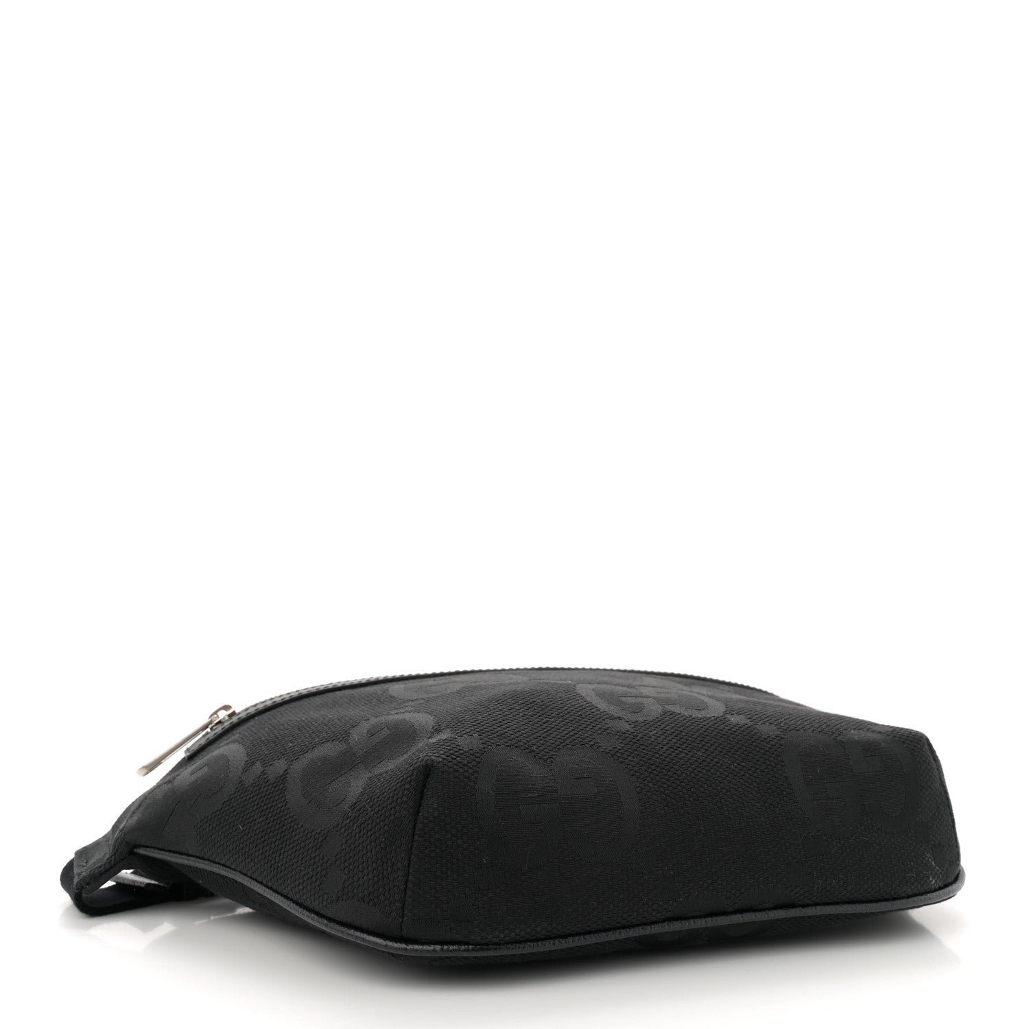 Monogram Jumbo GG Textured Dollar Calfskin Web Belt Bag Black