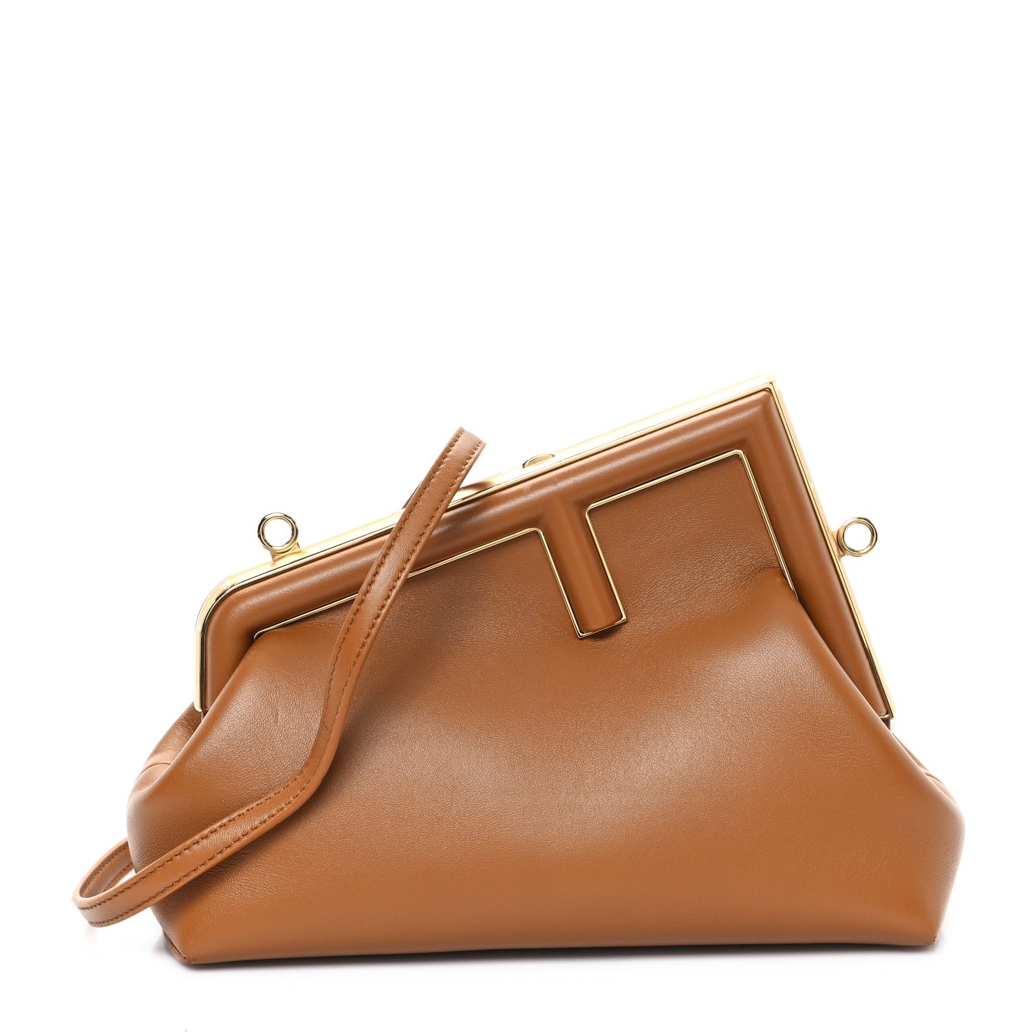 Shiny Nappa Small Fendi First Caramello