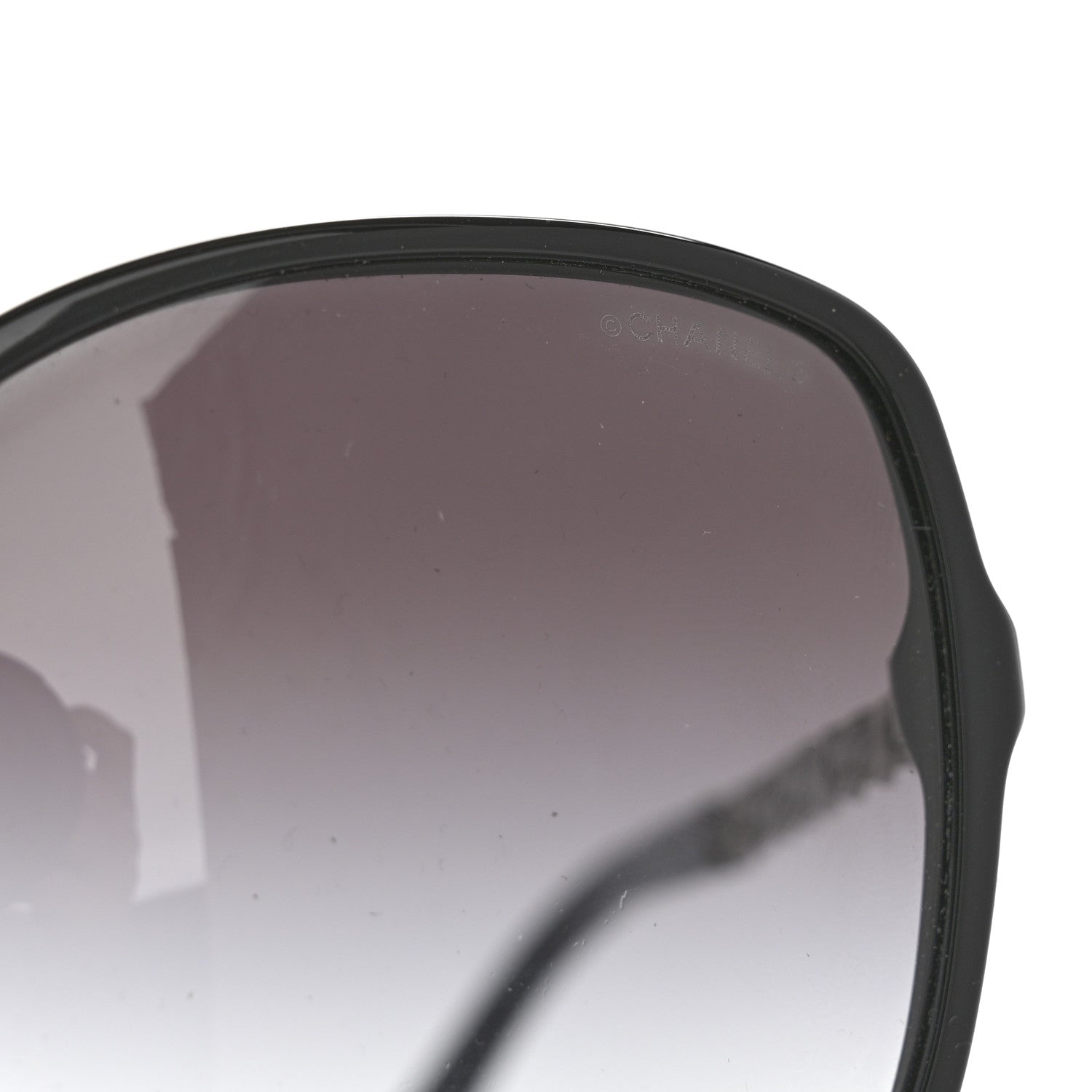 Lambskin Square Chain Sunglasses 5210-Q Black