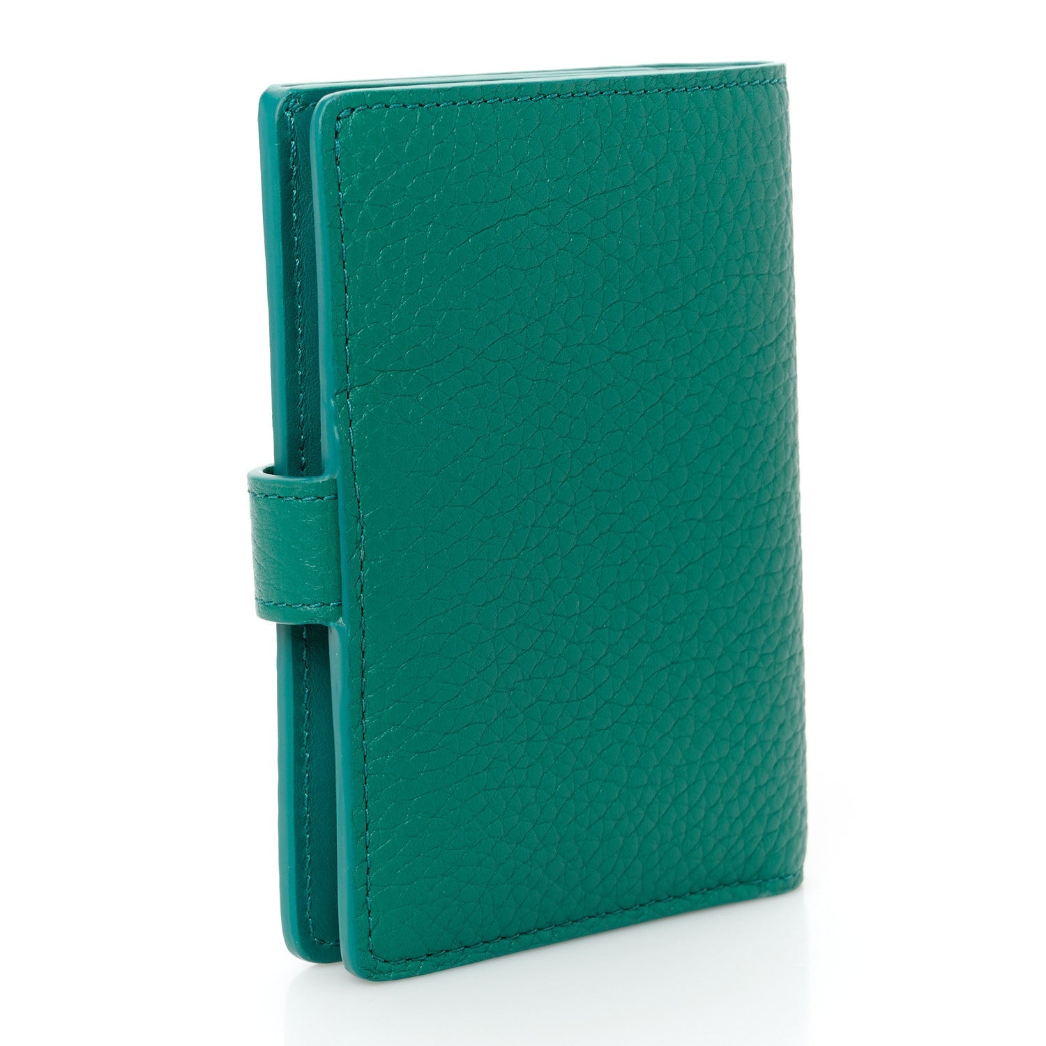 Taurillon Capucines Vertical Compact Wallet Green