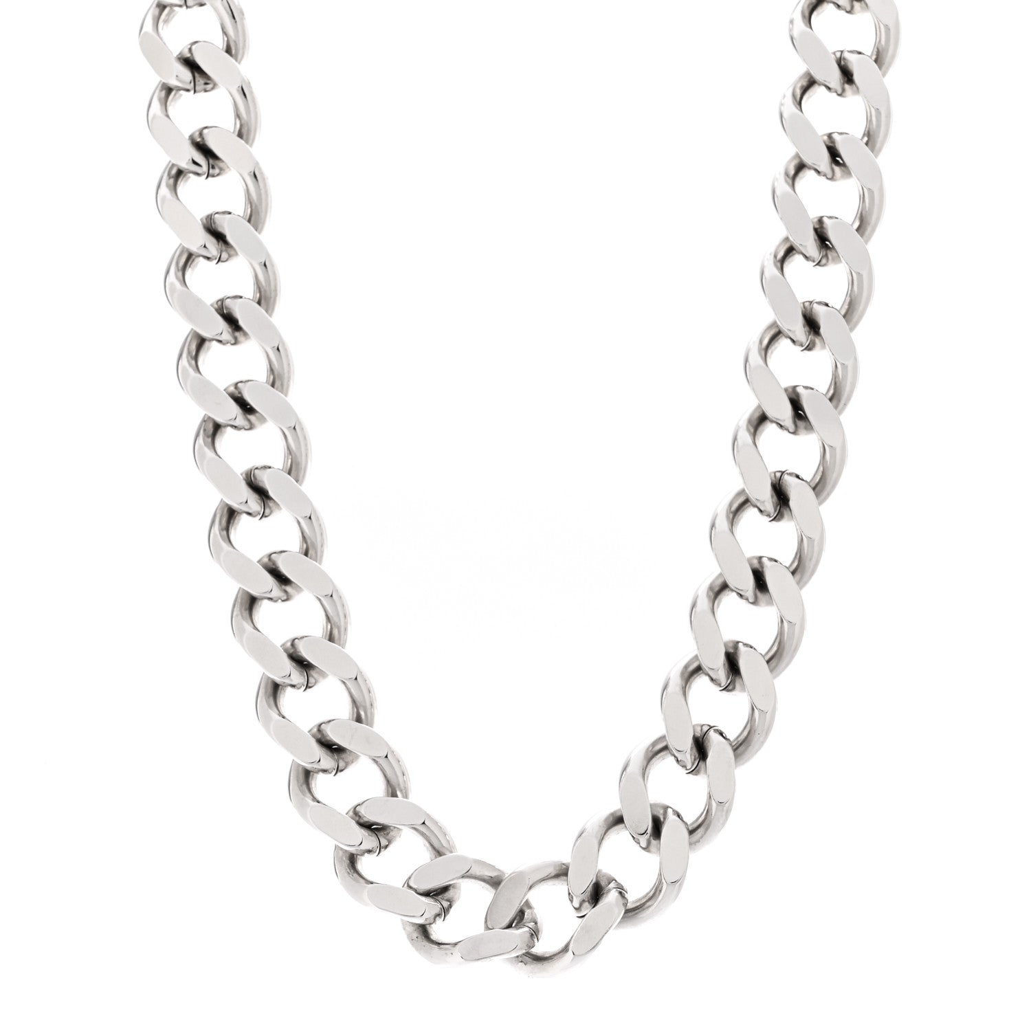 Metal CD Icon Chain Link Necklace Silver
