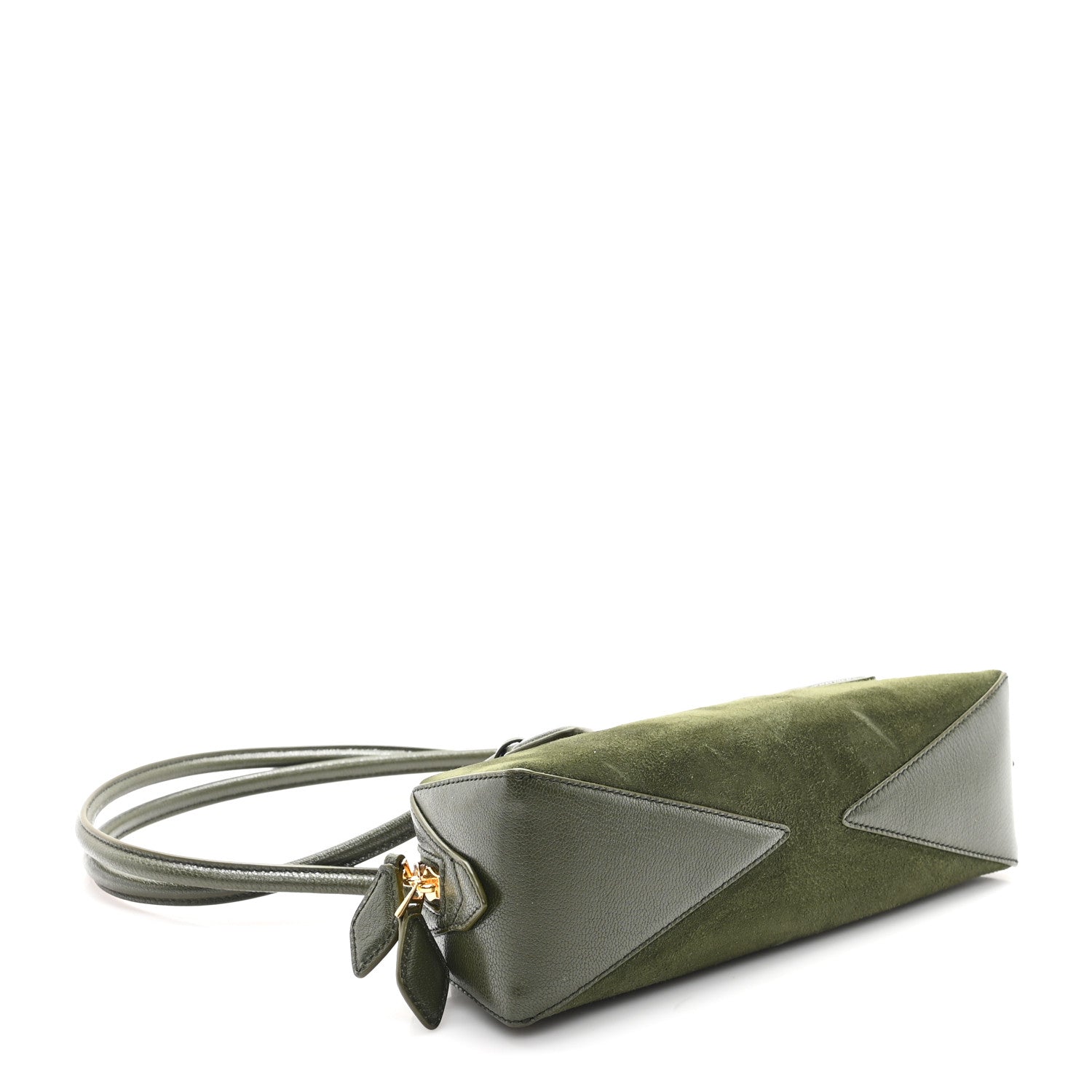 Suede Goatskin Small Le Teckel Bag Olive Green