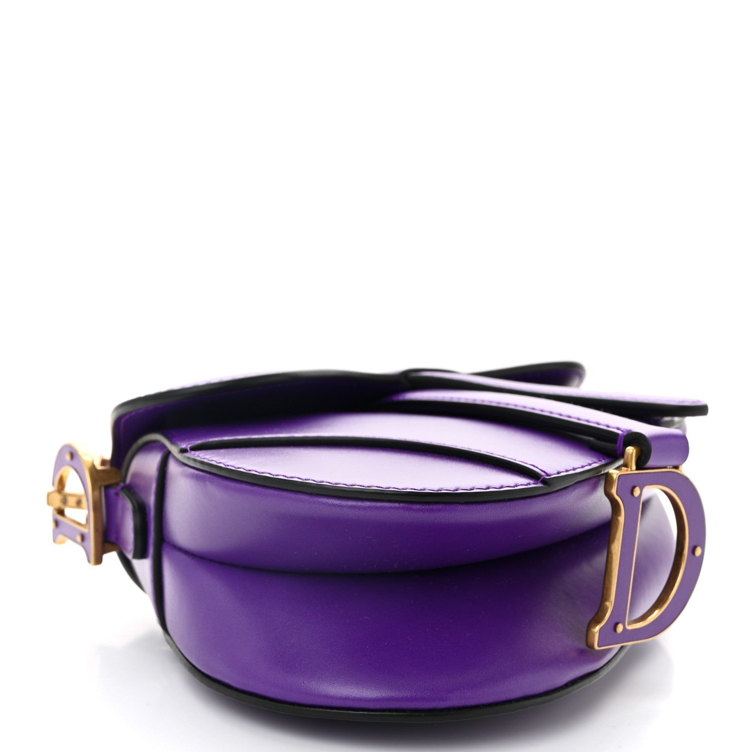 Supple Calfskin Mini Saddle Bag Purple