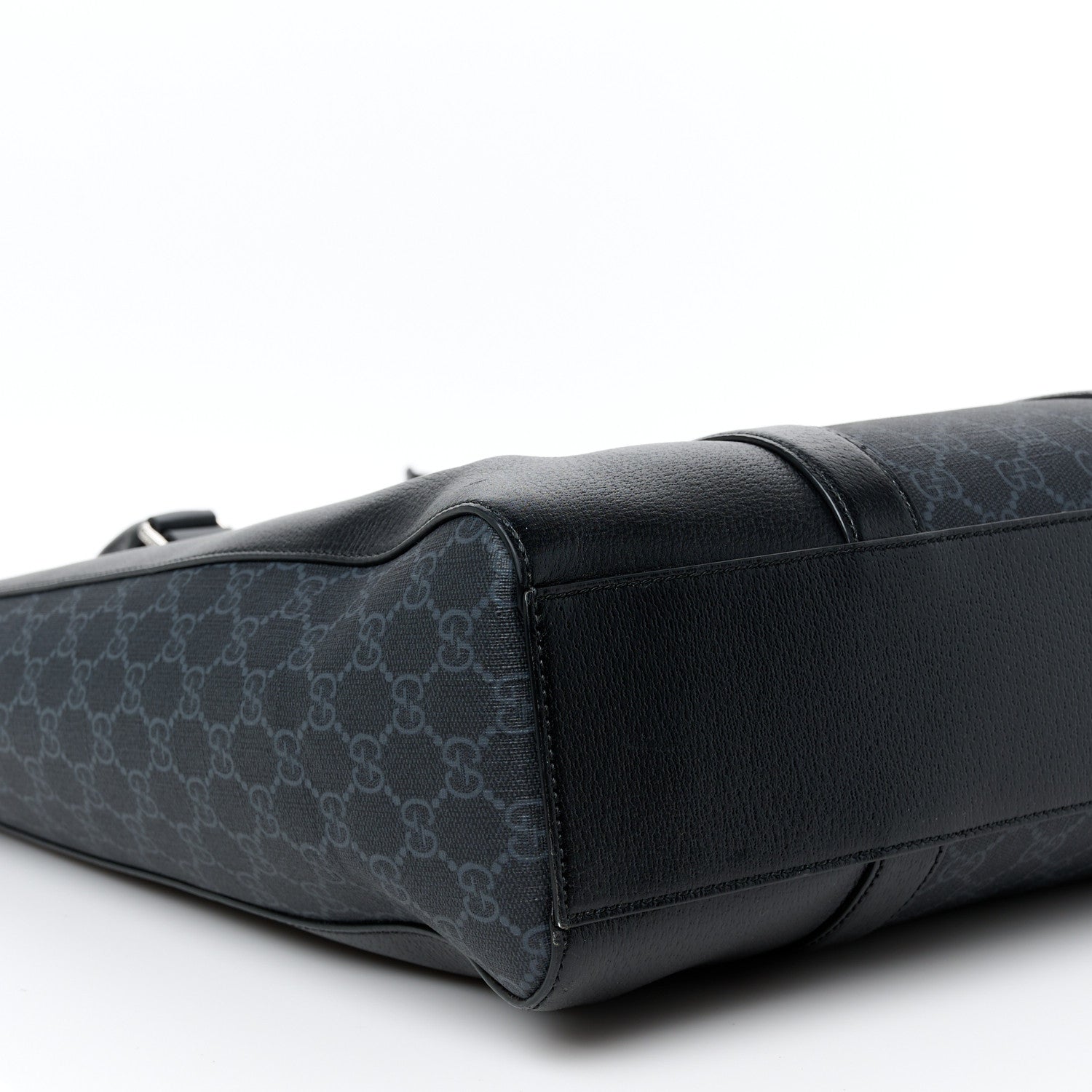 GG Supreme Monogram Calfskin Vertical Tote Black