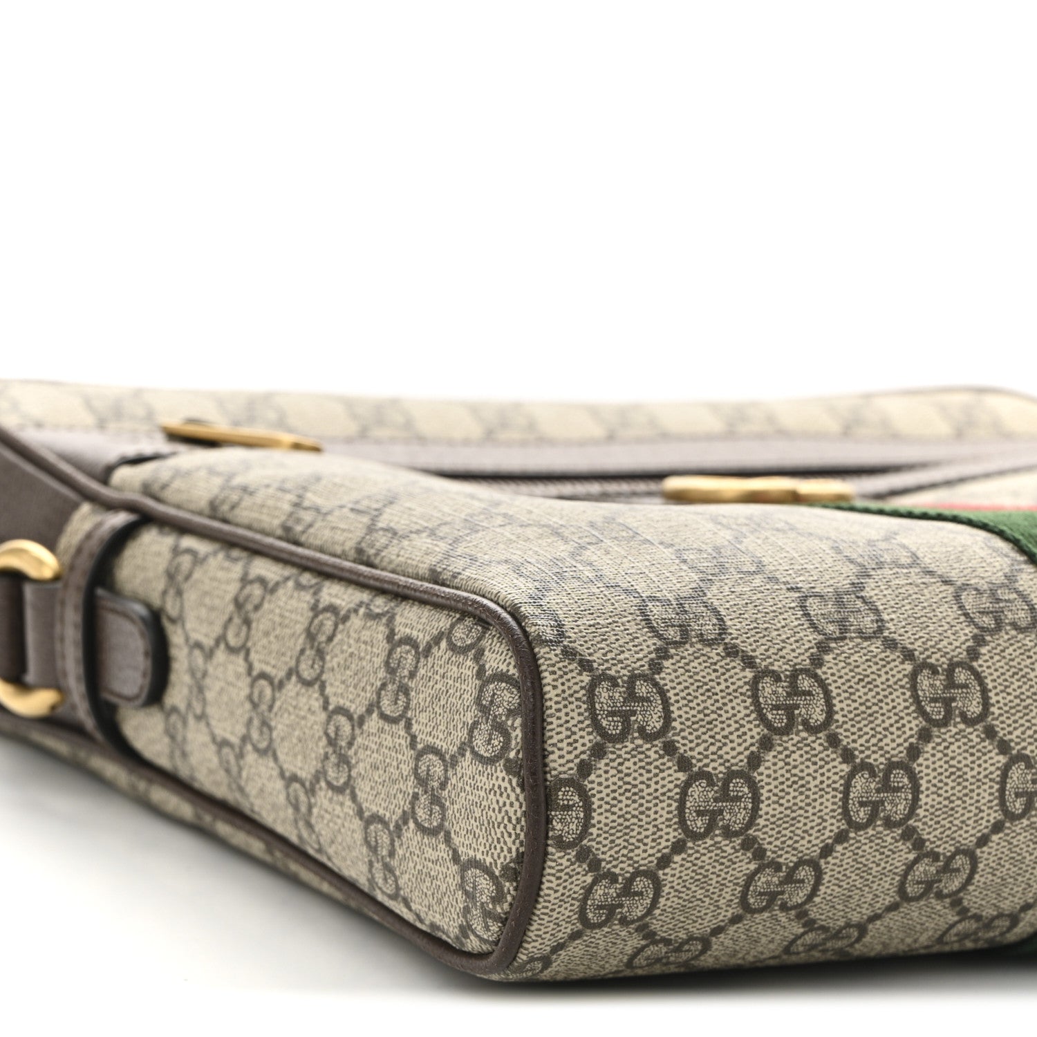 GG Supreme Monogram Web Medium Ophidia Messenger Bag Brown